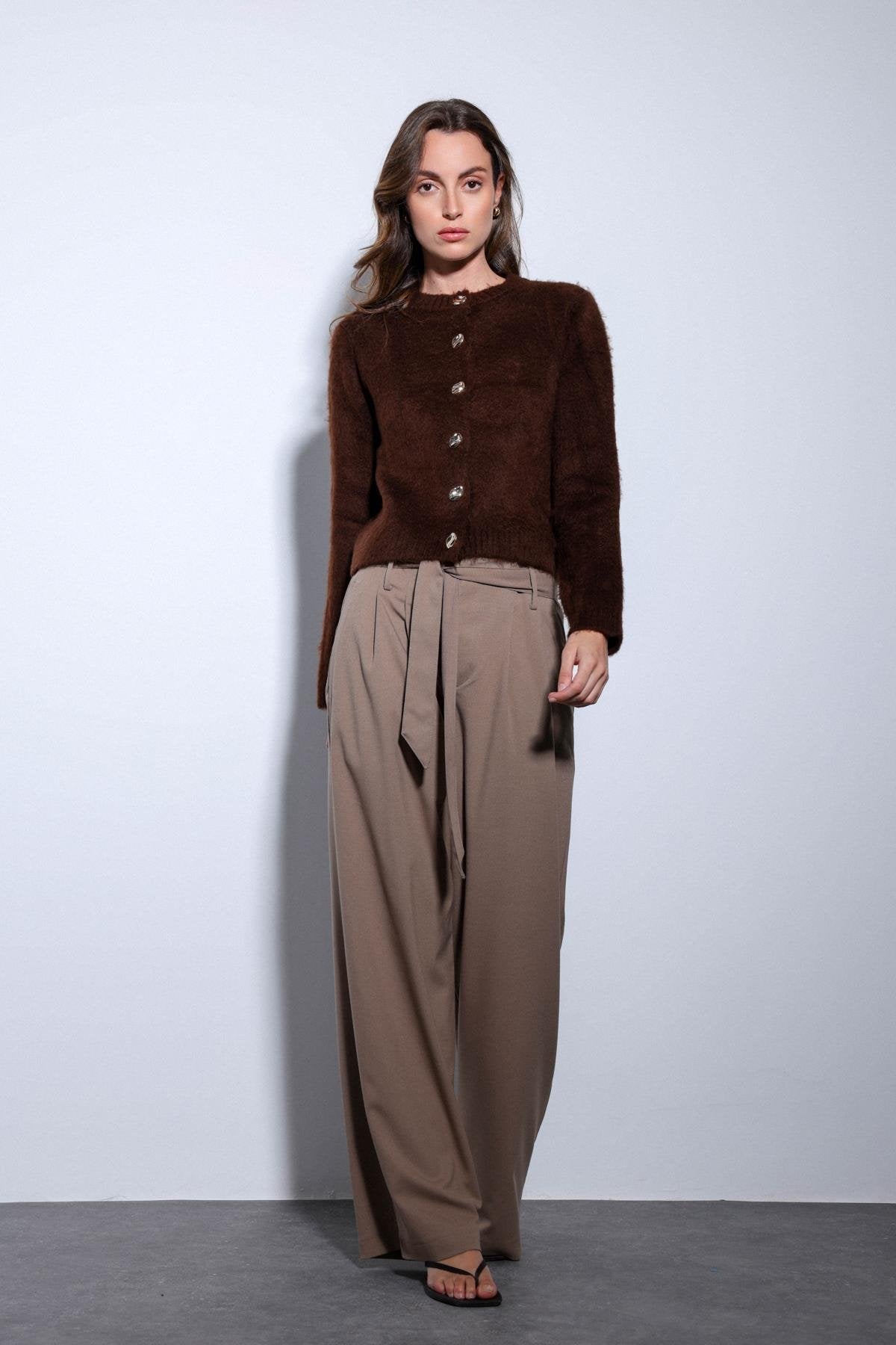 Antioch-Antioch Kahve Yumuşak Dokulu Kadın Hırka-Hırka-3-Milagron.com