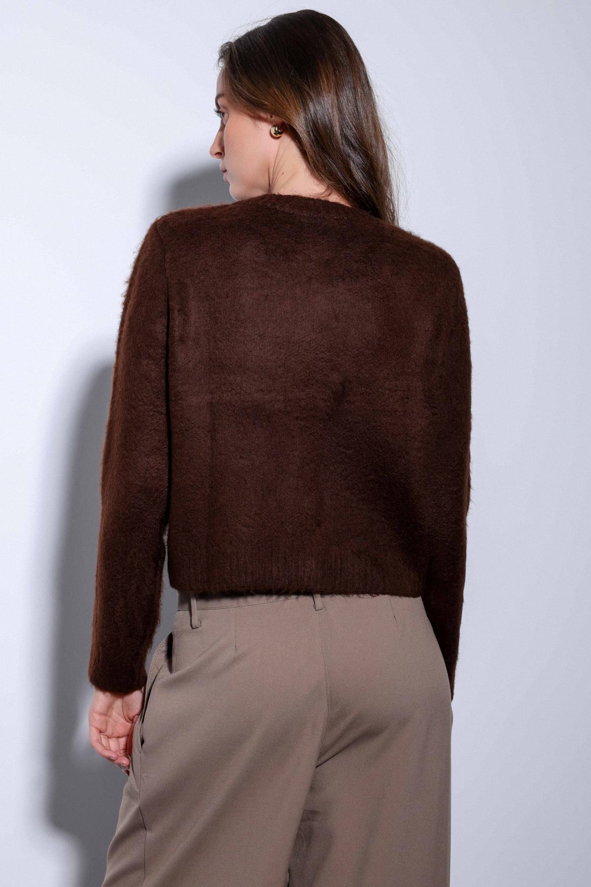 Antioch-Antioch Kahve Yumuşak Dokulu Kadın Hırka-Hırka-7-Milagron.com