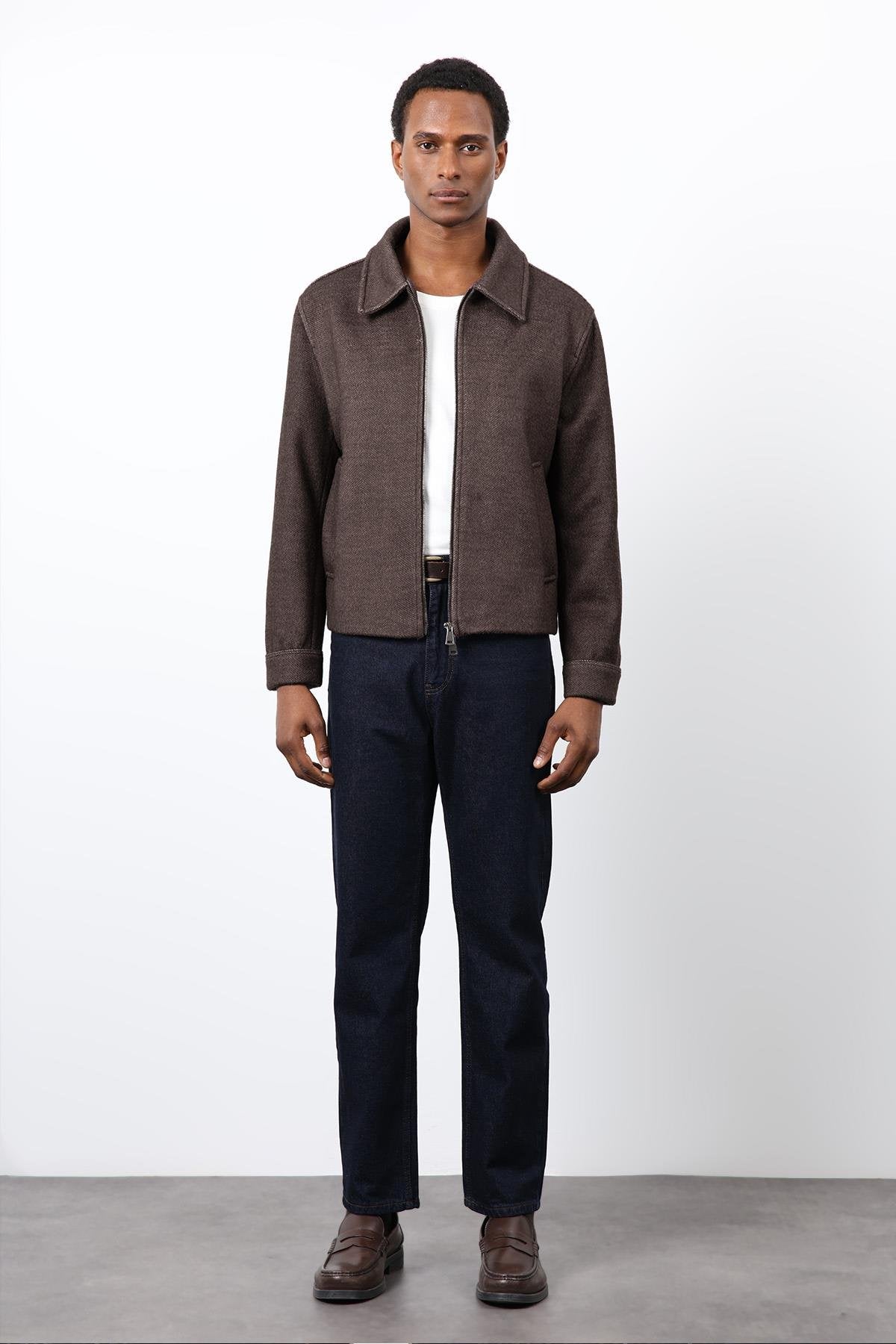 Antioch-Kahve Yün Karışımlı Erkek Ceket-Ceket-1-Milagron.com