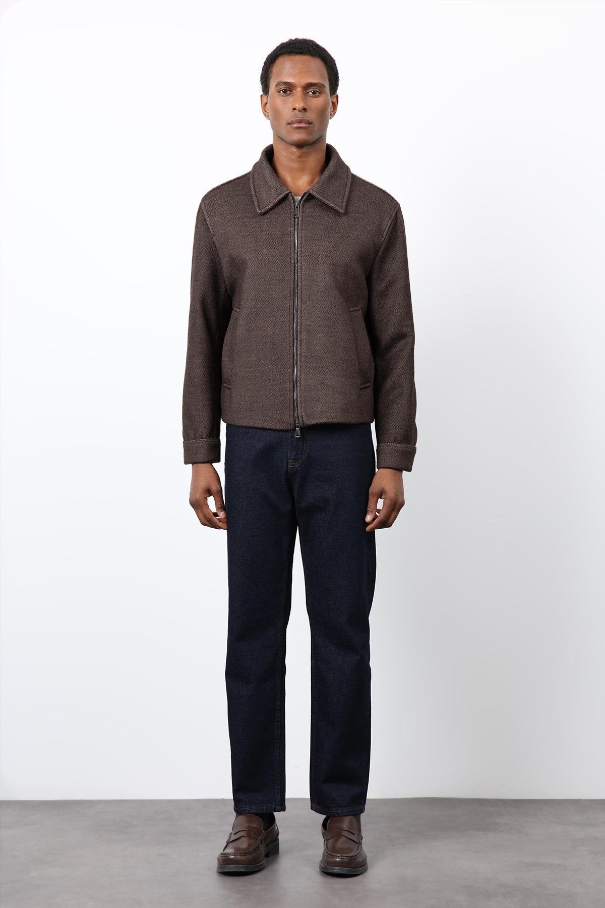 Antioch-Kahve Yün Karışımlı Erkek Ceket-Ceket-2-Milagron.com