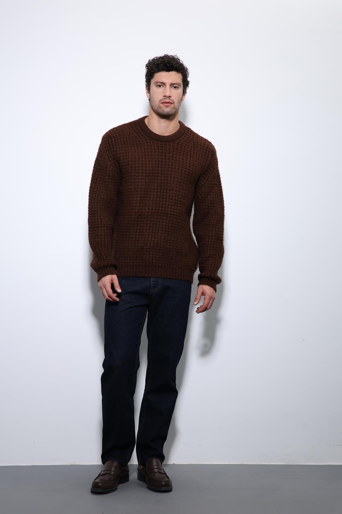 Antioch-Kahve örme Dokulu Erkek Kazak-Kazak-2-Milagron.com