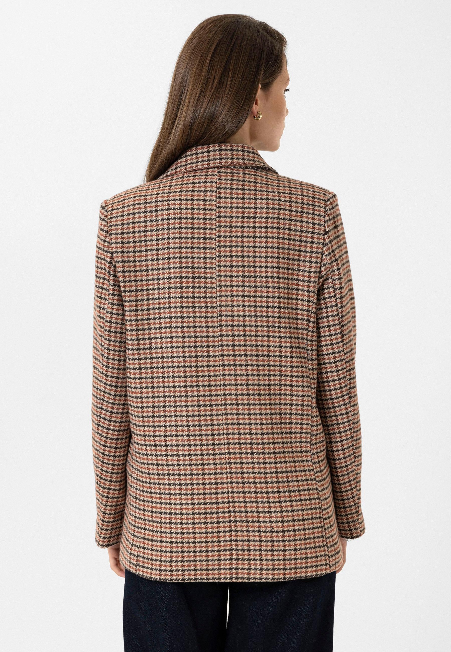 Antioch-Kiremit Kadın Kazayağı Desenli Blazer Ceket-Blazer Ceket-7-Milagron.com