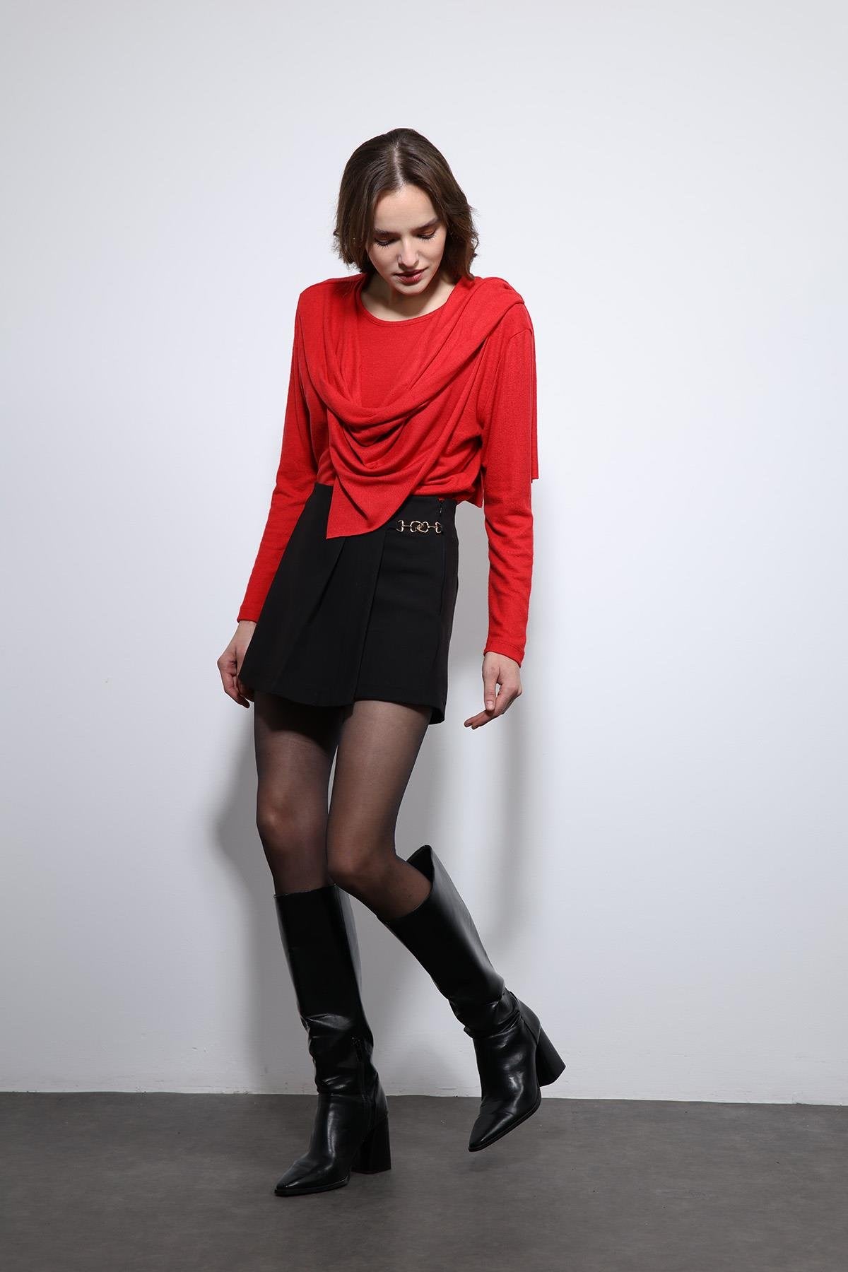 Antioch-Kırmızı Drapeli şal Detaylı Top-Top-5-Milagron.com