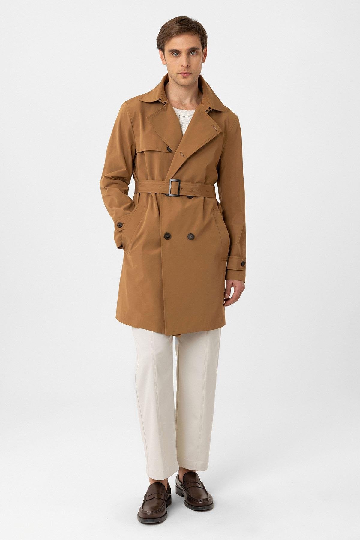 Antioch-Koyu Camel Kuşaklı Kruvaze Trençkot-Trençkot-1-Milagron.com