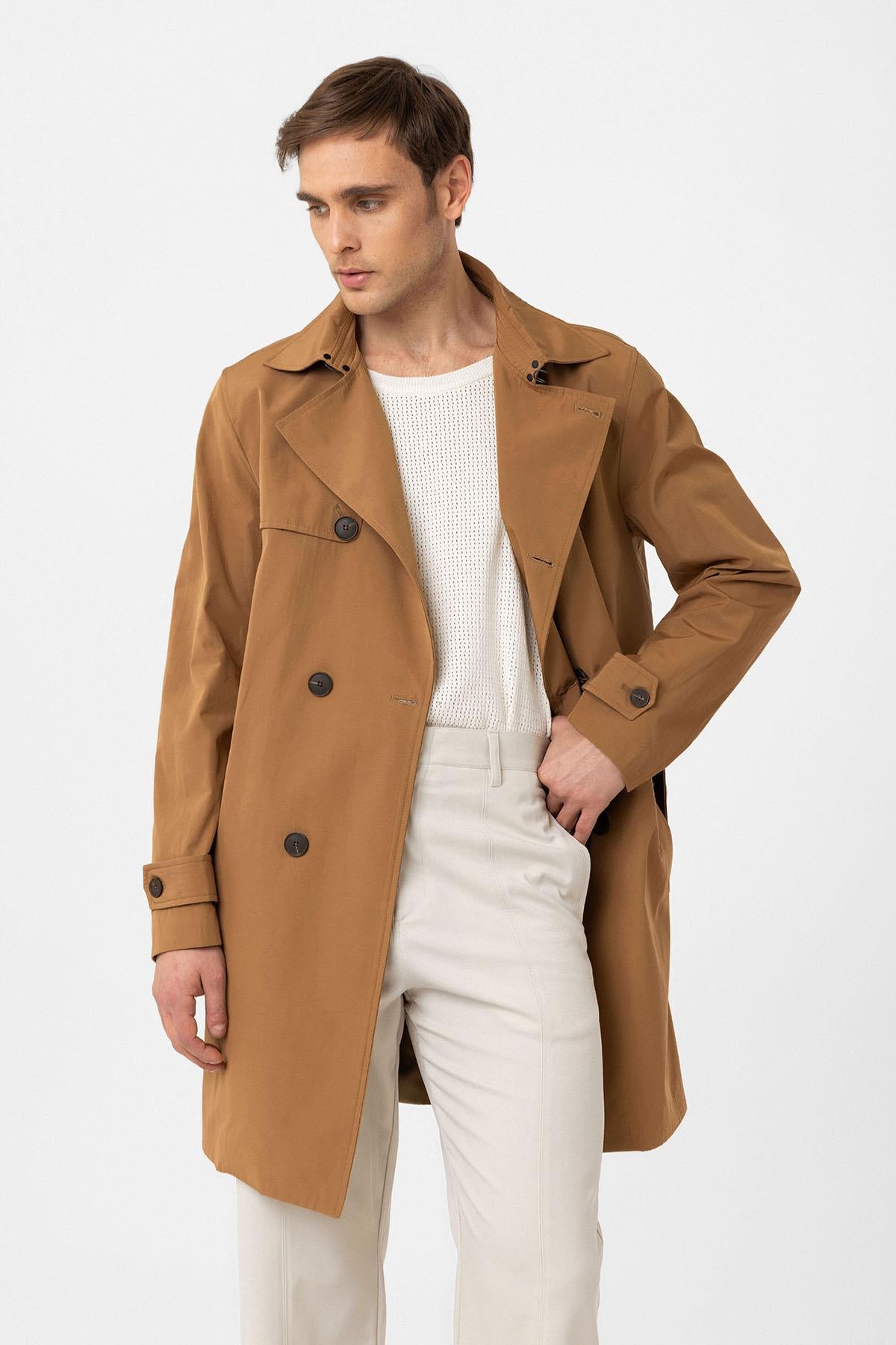 Antioch-Koyu Camel Kuşaklı Kruvaze Trençkot-Trençkot-2-Milagron.com