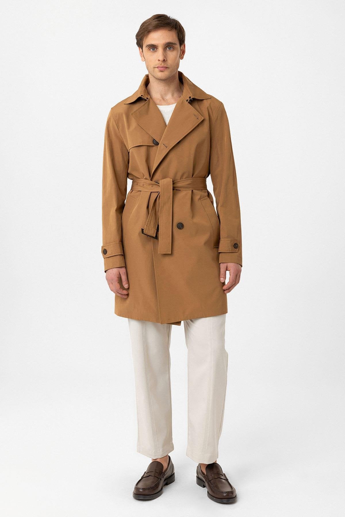 Antioch-Koyu Camel Kuşaklı Kruvaze Trençkot-Trençkot-3-Milagron.com