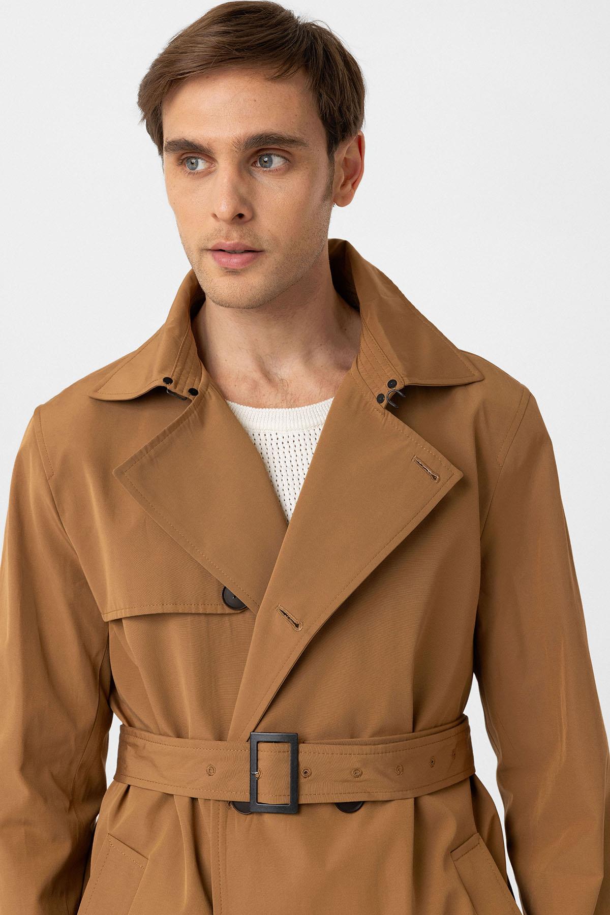 Antioch-Koyu Camel Kuşaklı Kruvaze Trençkot-Trençkot-5-Milagron.com