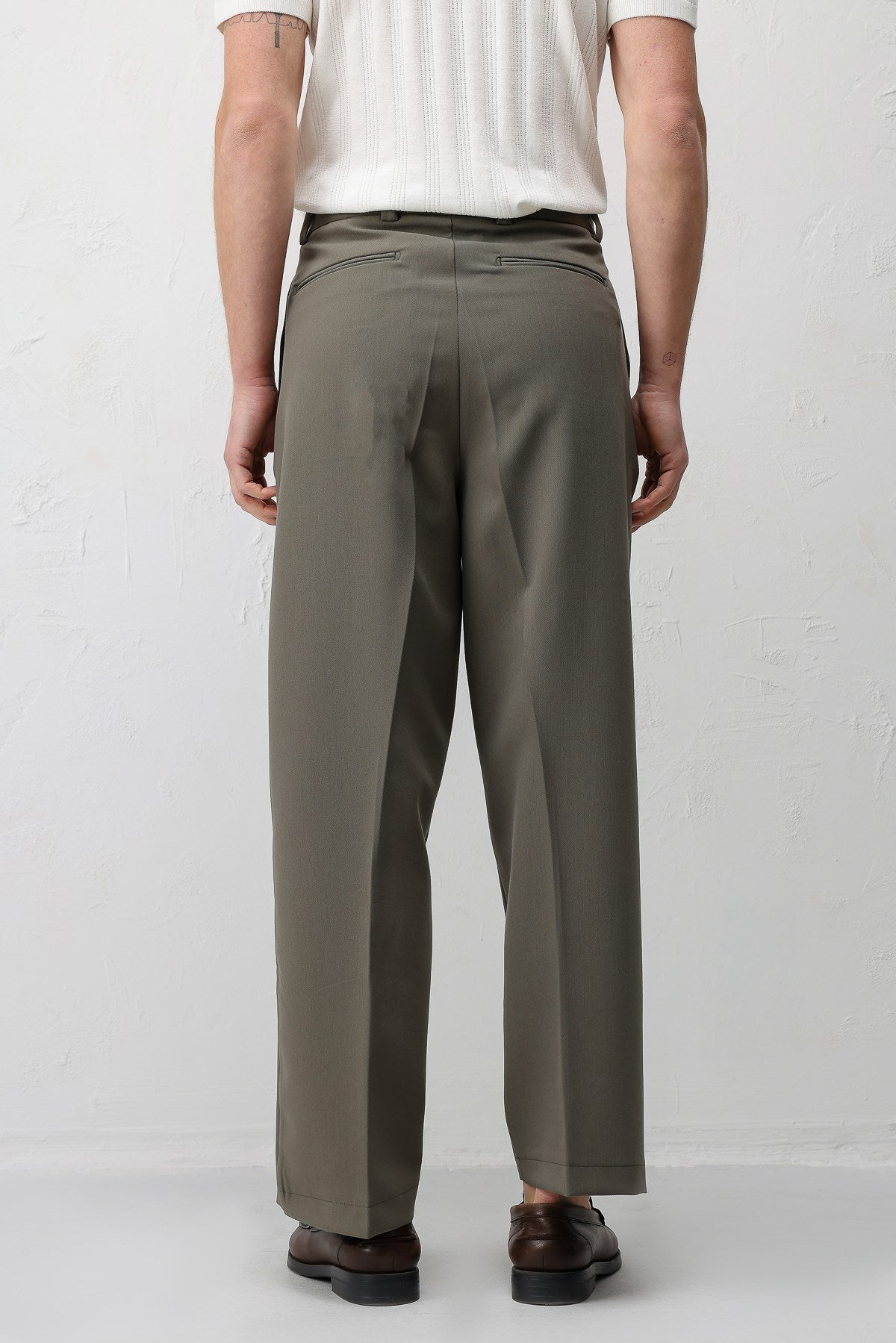 Antioch Koyu Haki Relax Fit Baggy Pilili Erkek Pantolon