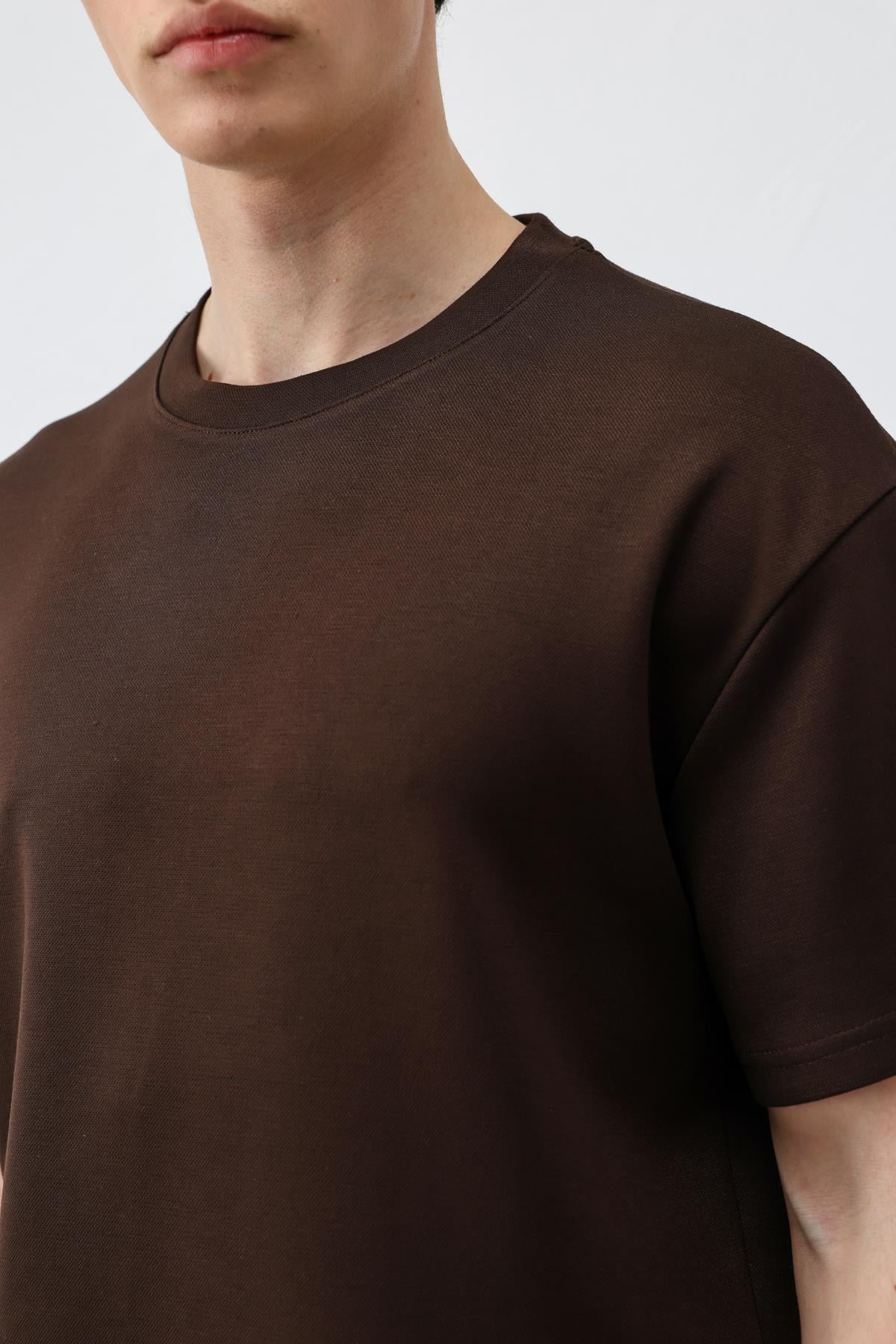 Antioch Koyu Kahve Crop Fit Erkek T-Shirt