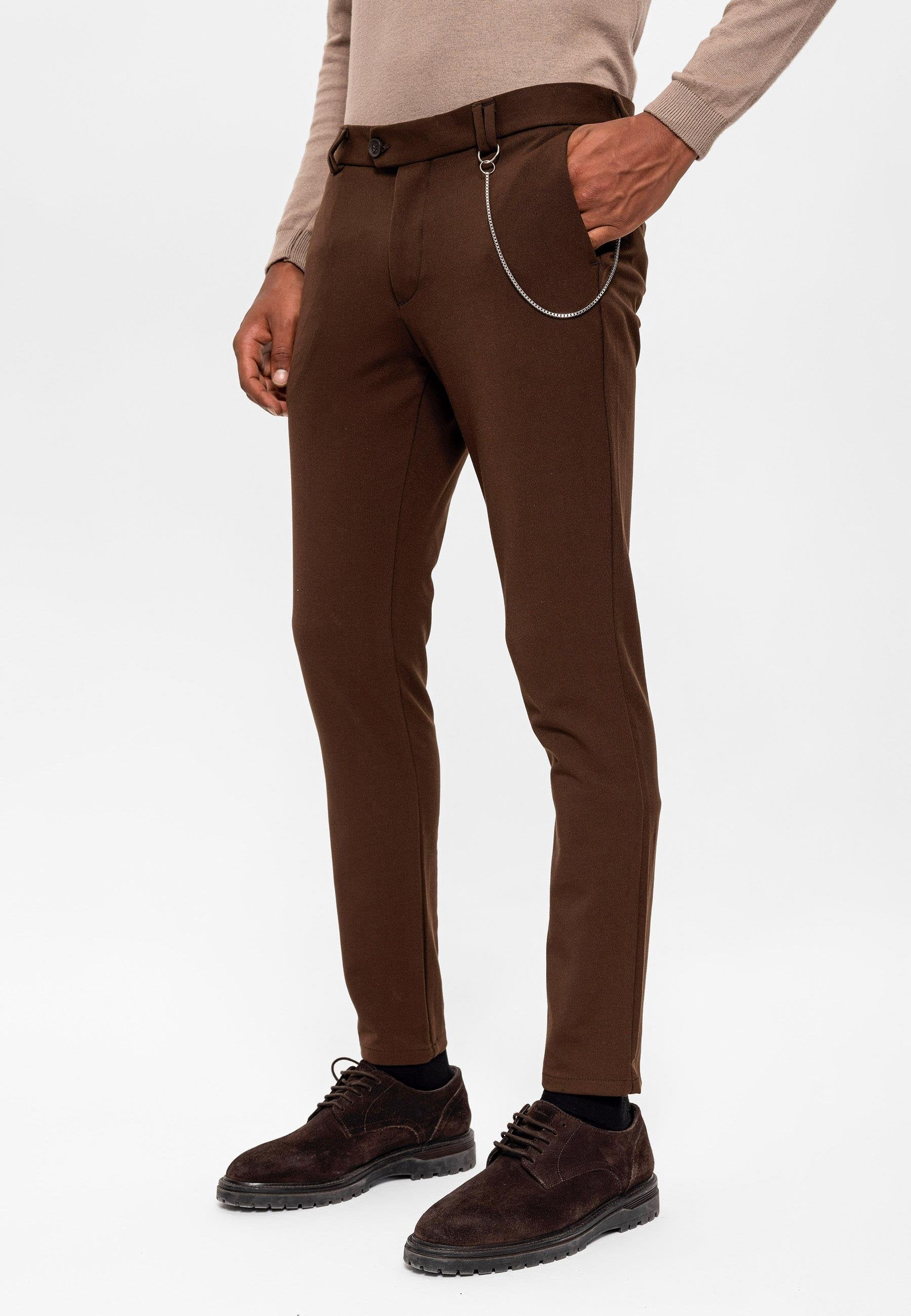 Antioch-Koyu Kahve Erkek Slim Fit Kumaş Pantolon-Kumaş Pantolon-1-Milagron.com