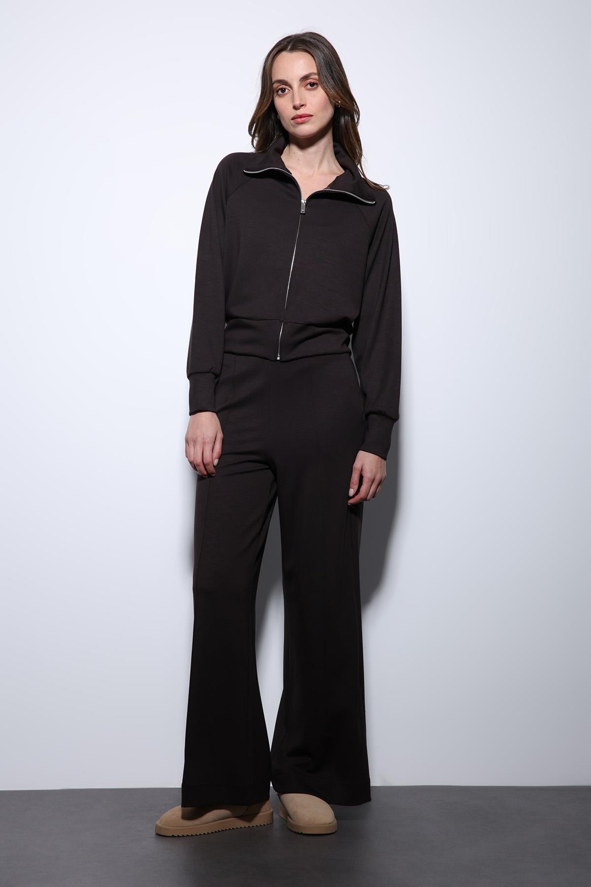 Antioch-Koyu Kahve Fermuarlı Kadın Eşofman Takım-Takım-4-Milagron.com