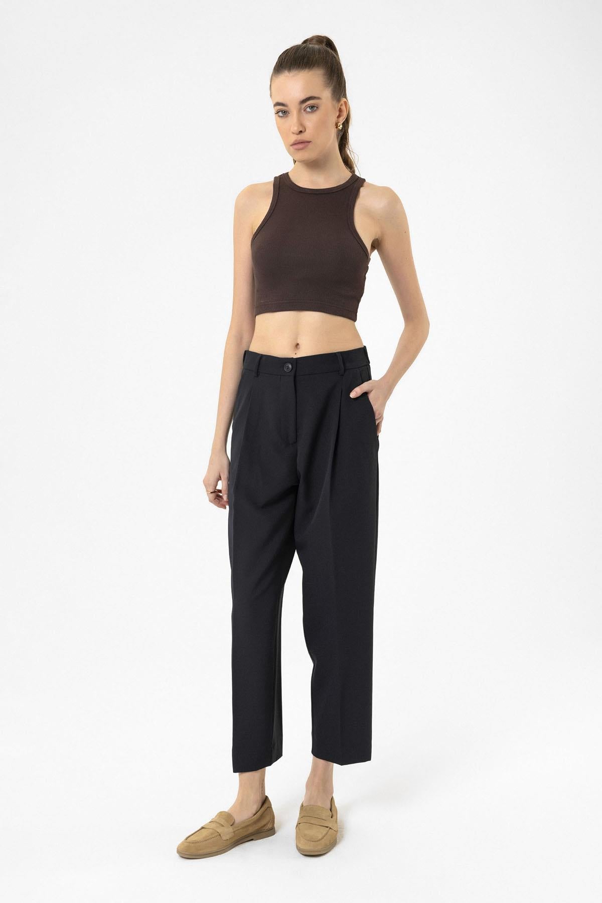 Antioch-Koyu Kahve Kadın Fitilli Crop Atlet-Atlet-4-Milagron.com