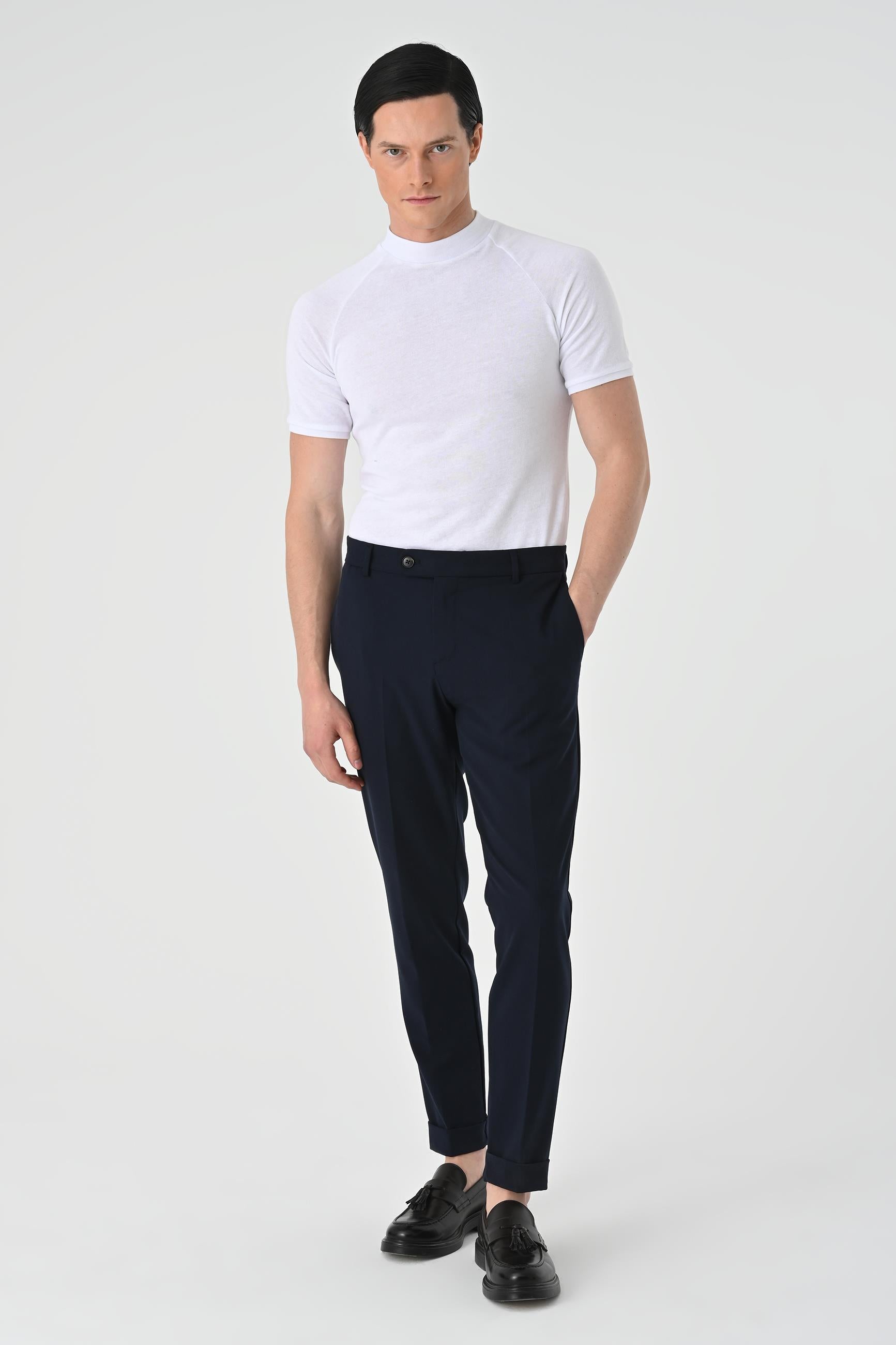 Antioch-Koyu Lacivert Regular Fit Duble Paça Erkek Pantolon-Kumaş Pantolon-6-Milagron.com