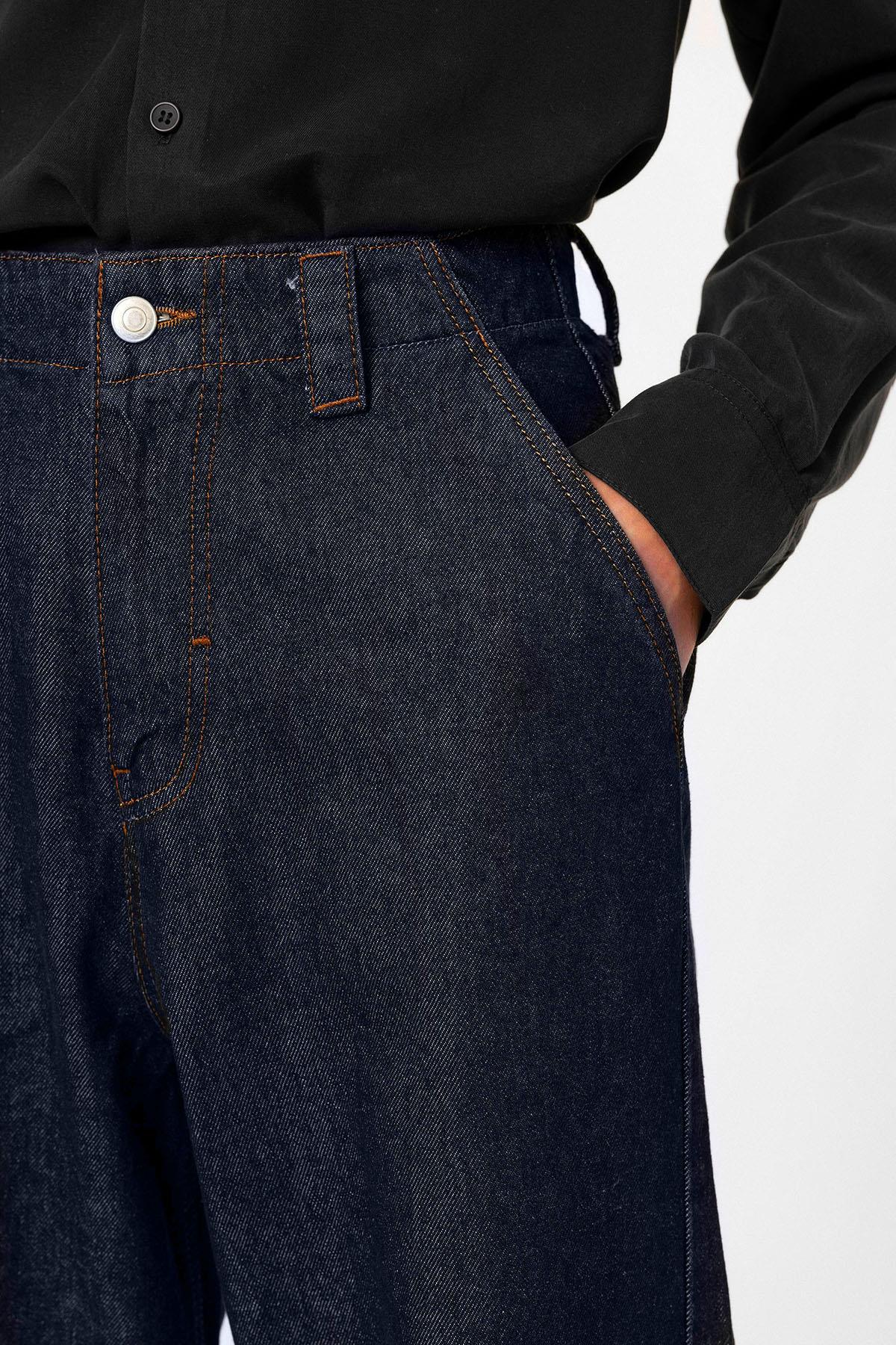 Antioch-Koyu Lacivert Relaxed Fit Erkek Kot Pantolon-Kot Pantolon-3-Milagron.com