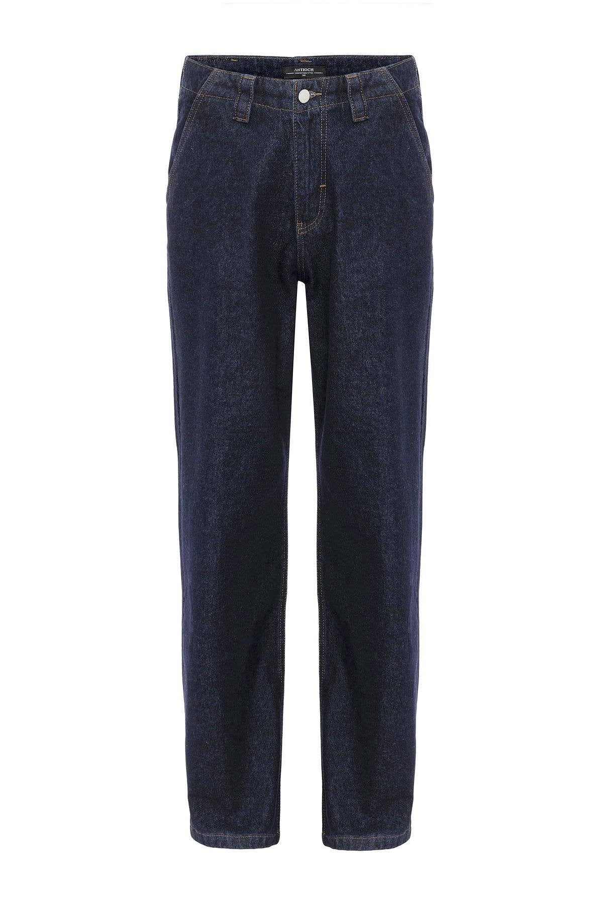 Antioch-Koyu Lacivert Relaxed Fit Erkek Kot Pantolon-Kot Pantolon-5-Milagron.com