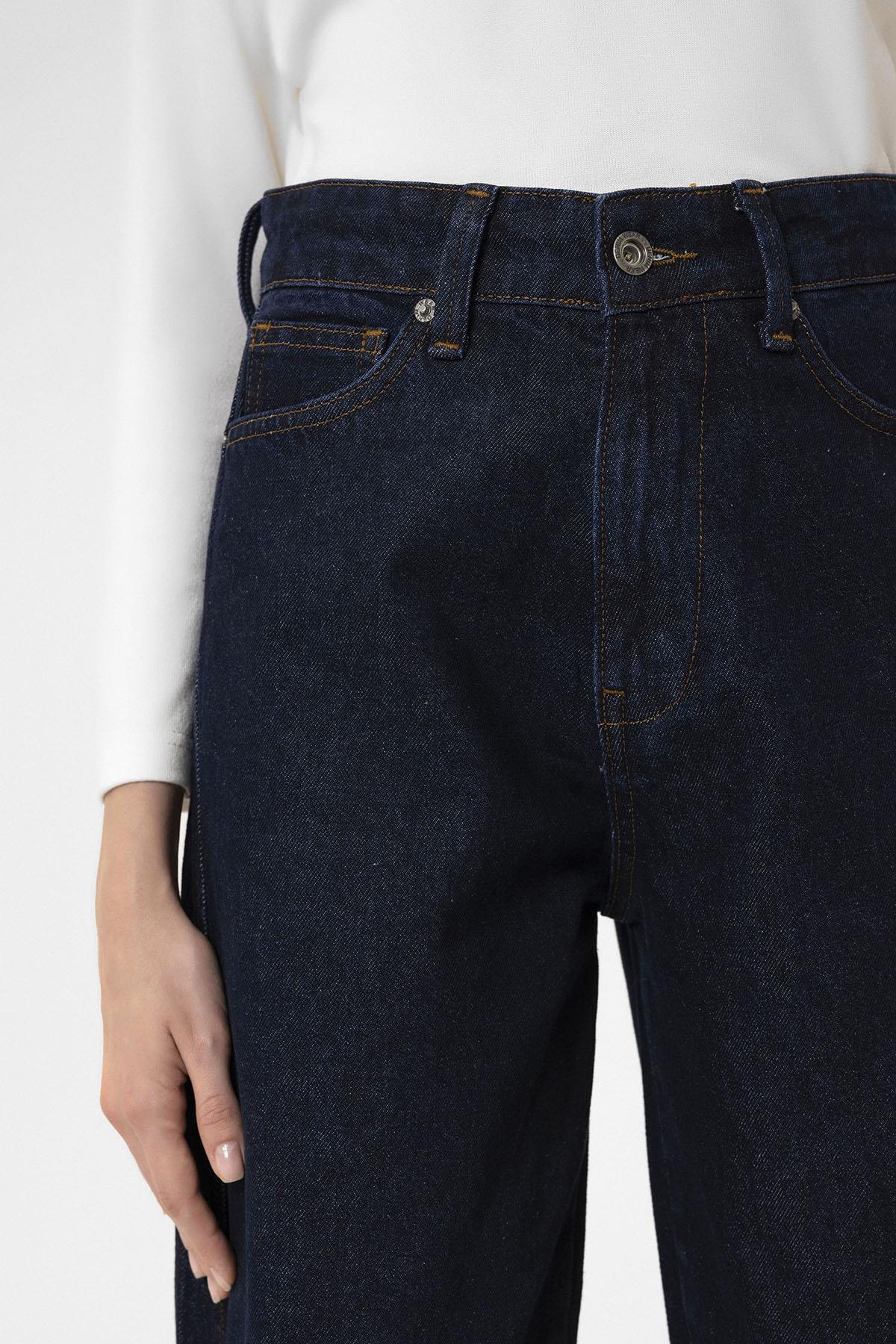 Antioch-Koyu Mavi Kadın Yüksek Bel Kot Pantolon-Kot Pantolon-6-Milagron.com