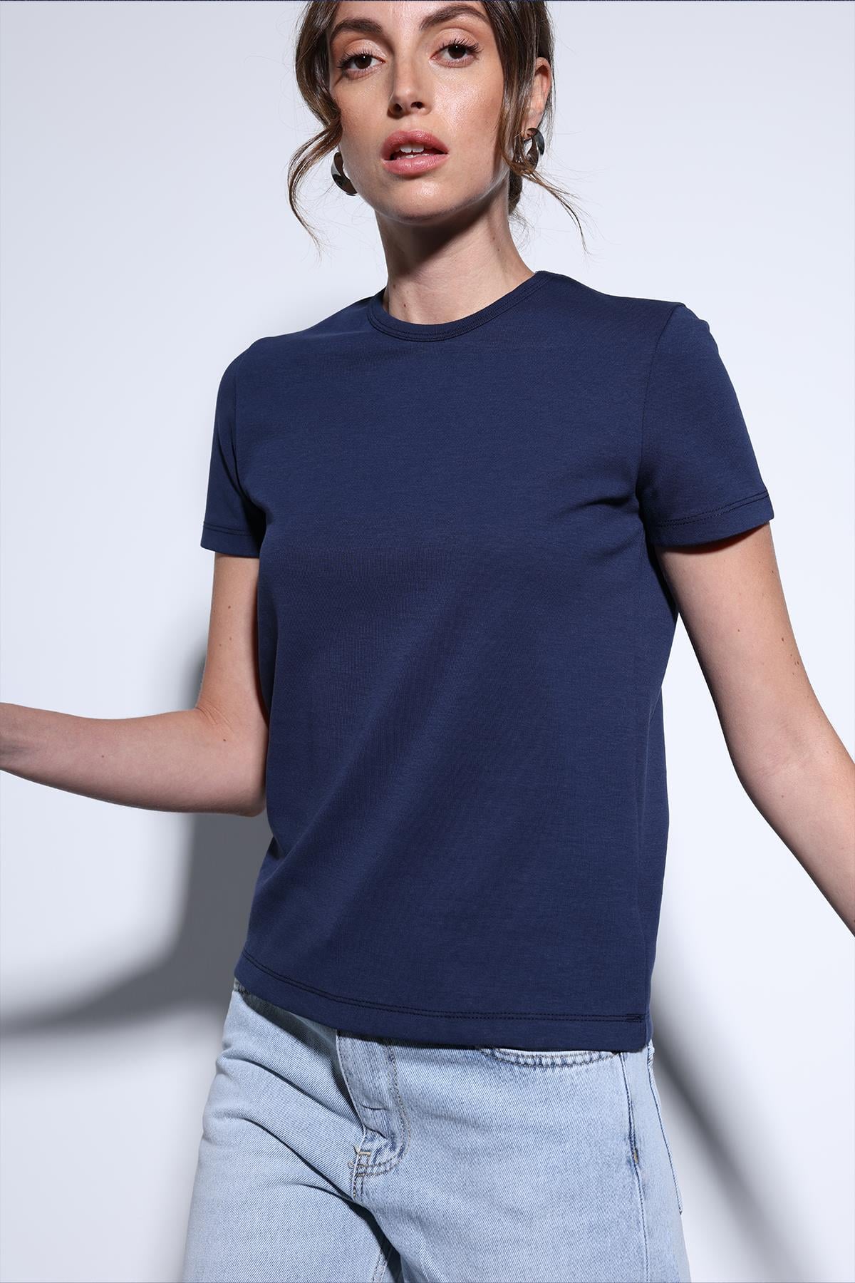 Antioch Lacivert Basic Kadın T-Shirt