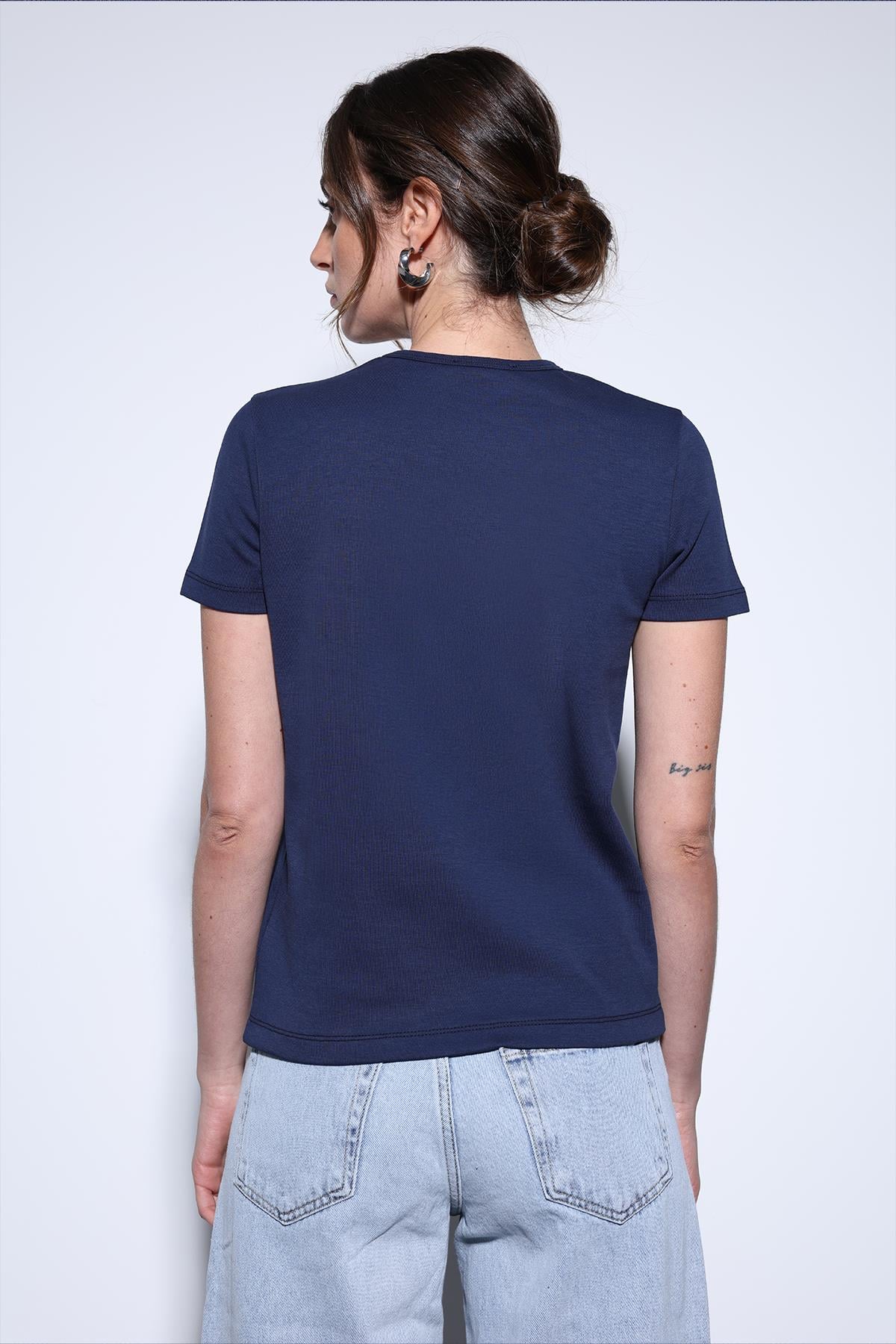 Antioch Lacivert Basic Kadın T-Shirt