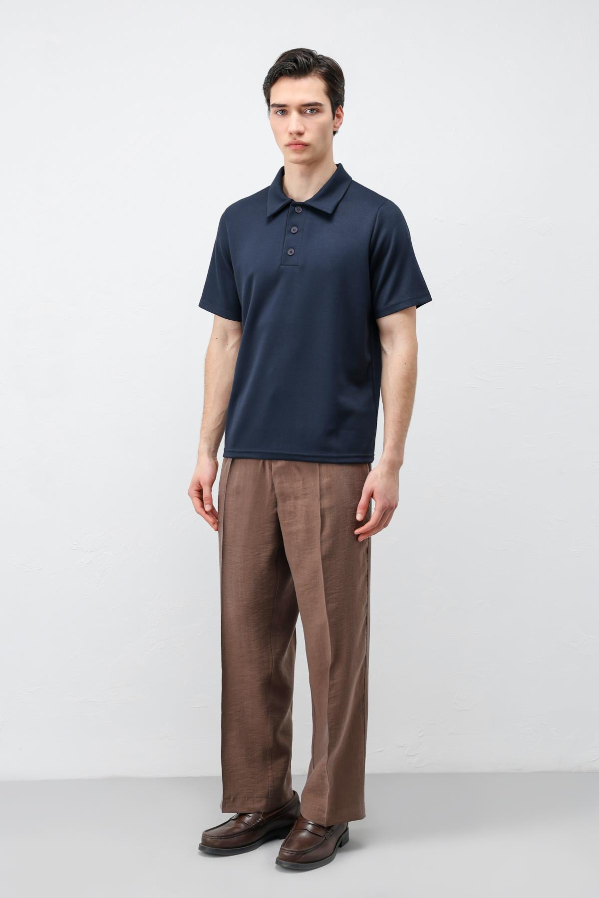 Antioch Lacivert Basic Polo Yaka Erkek T-Shirt
