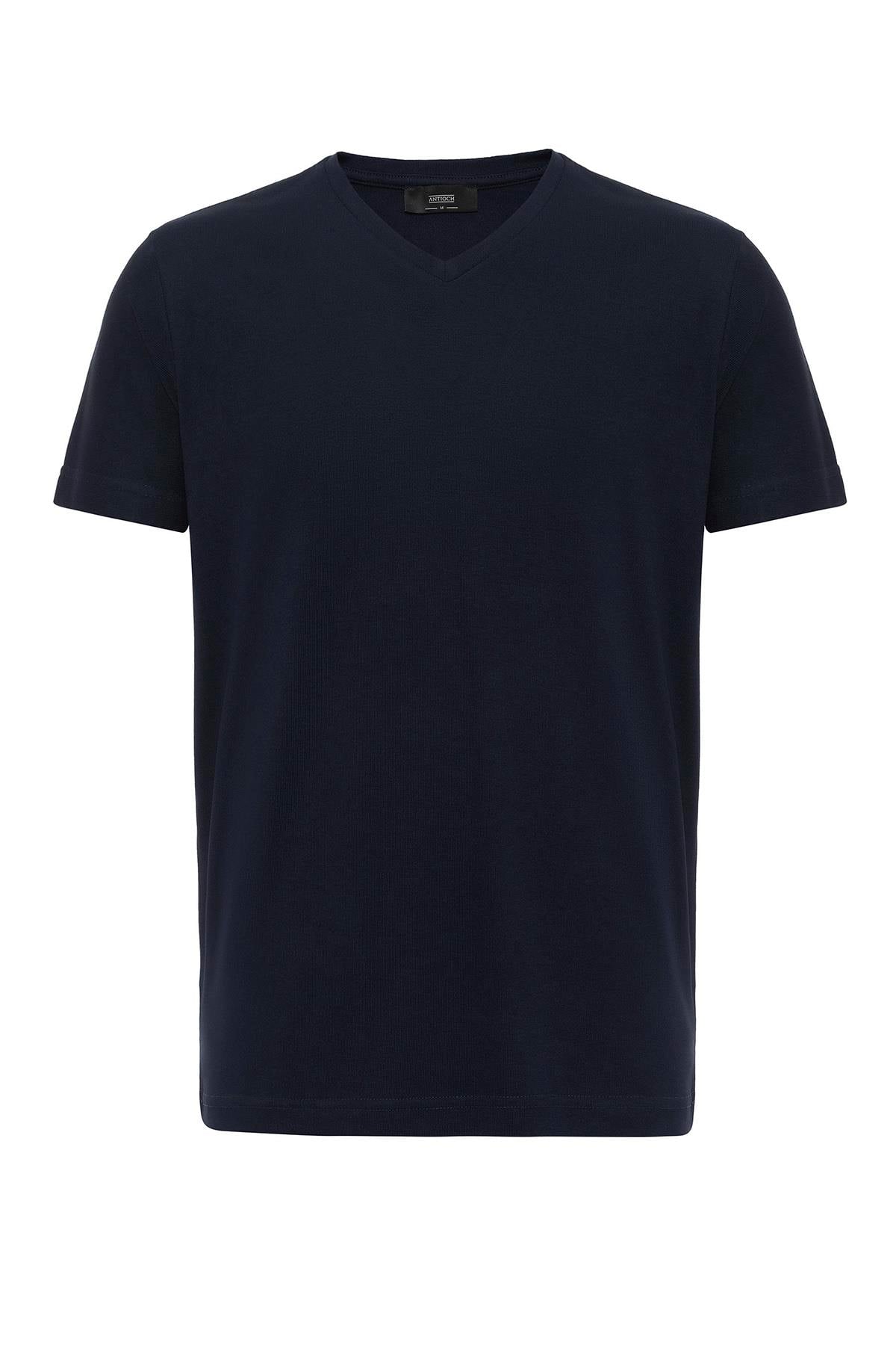 Antioch Lacivert Basic V Yaka Erkek T-Shirt