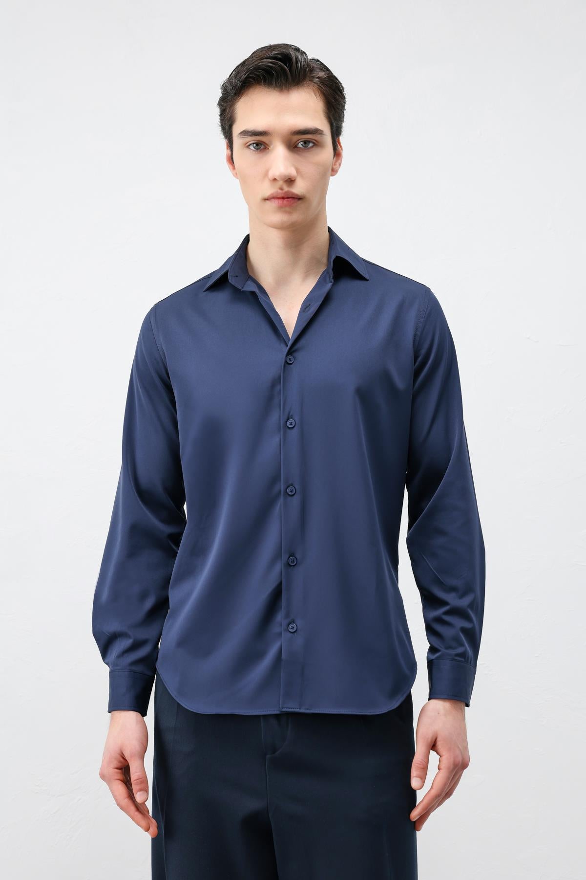 Antioch Lacivert Comfort Slim Erkek Gömlek