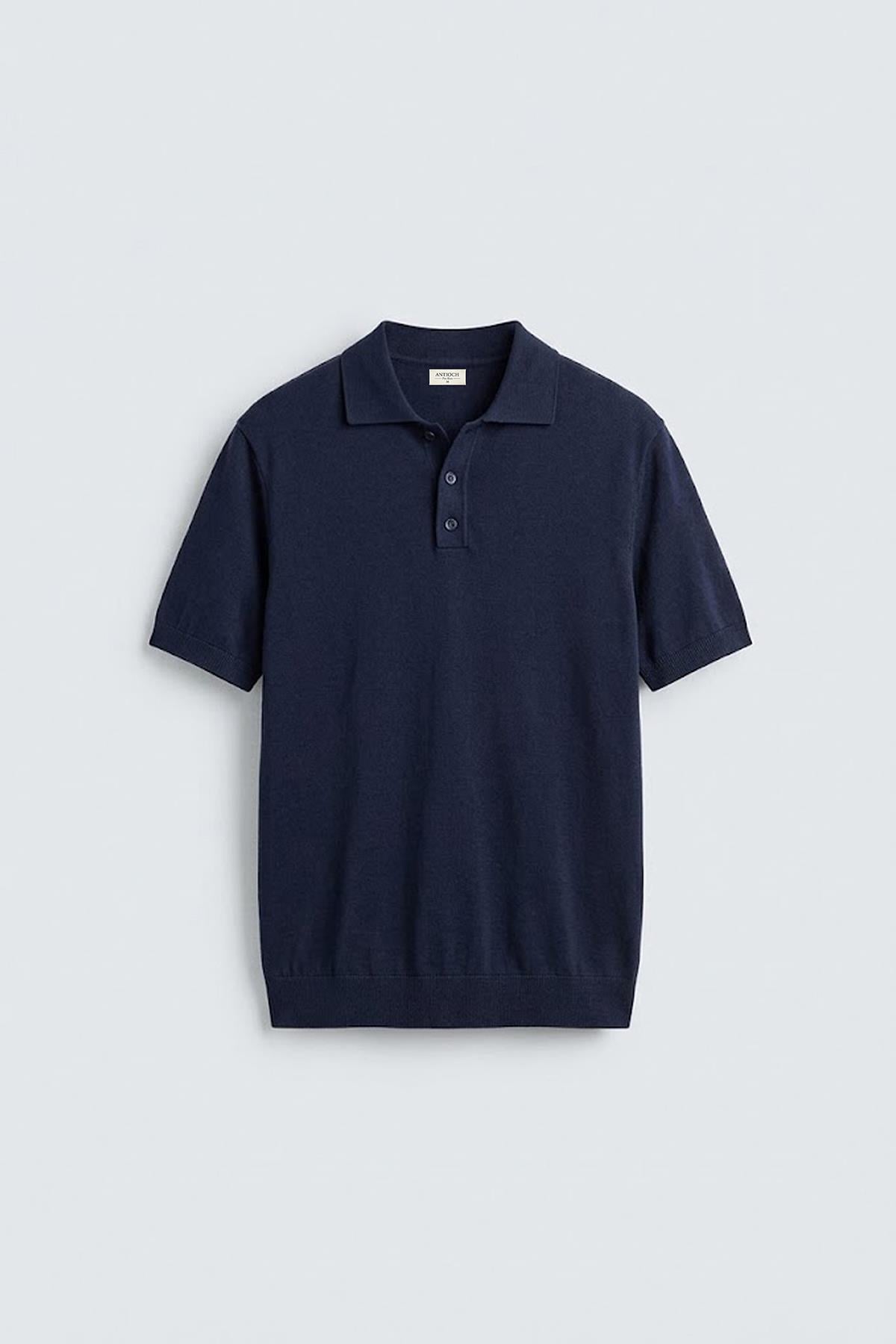 Antioch Lacivert Comfort Slim Polo Yaka Erkek Triko T-Shirt