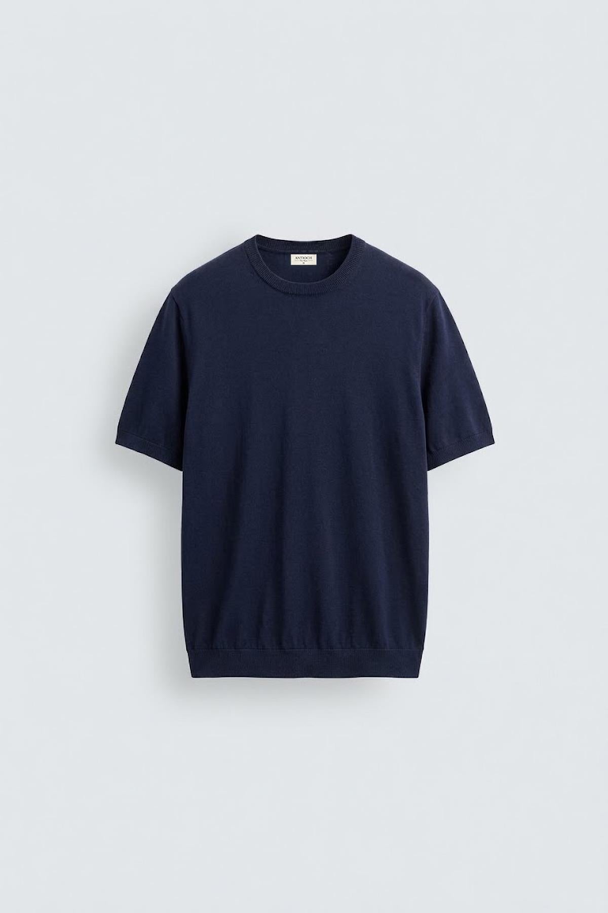 Antioch Lacivert Comfort Slim Triko T-Shirt