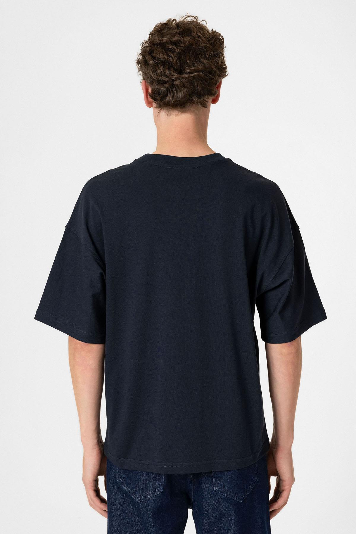 Antioch-Lacivert Crop Fit Erkek T Shirt-T-Shirts-5-Milagron.com