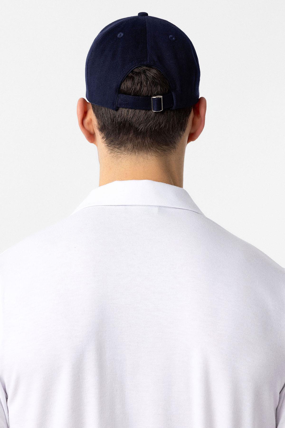 Antioch-Lacivert İşlemeli Erkek Şapka-Şapka-4-Milagron.com