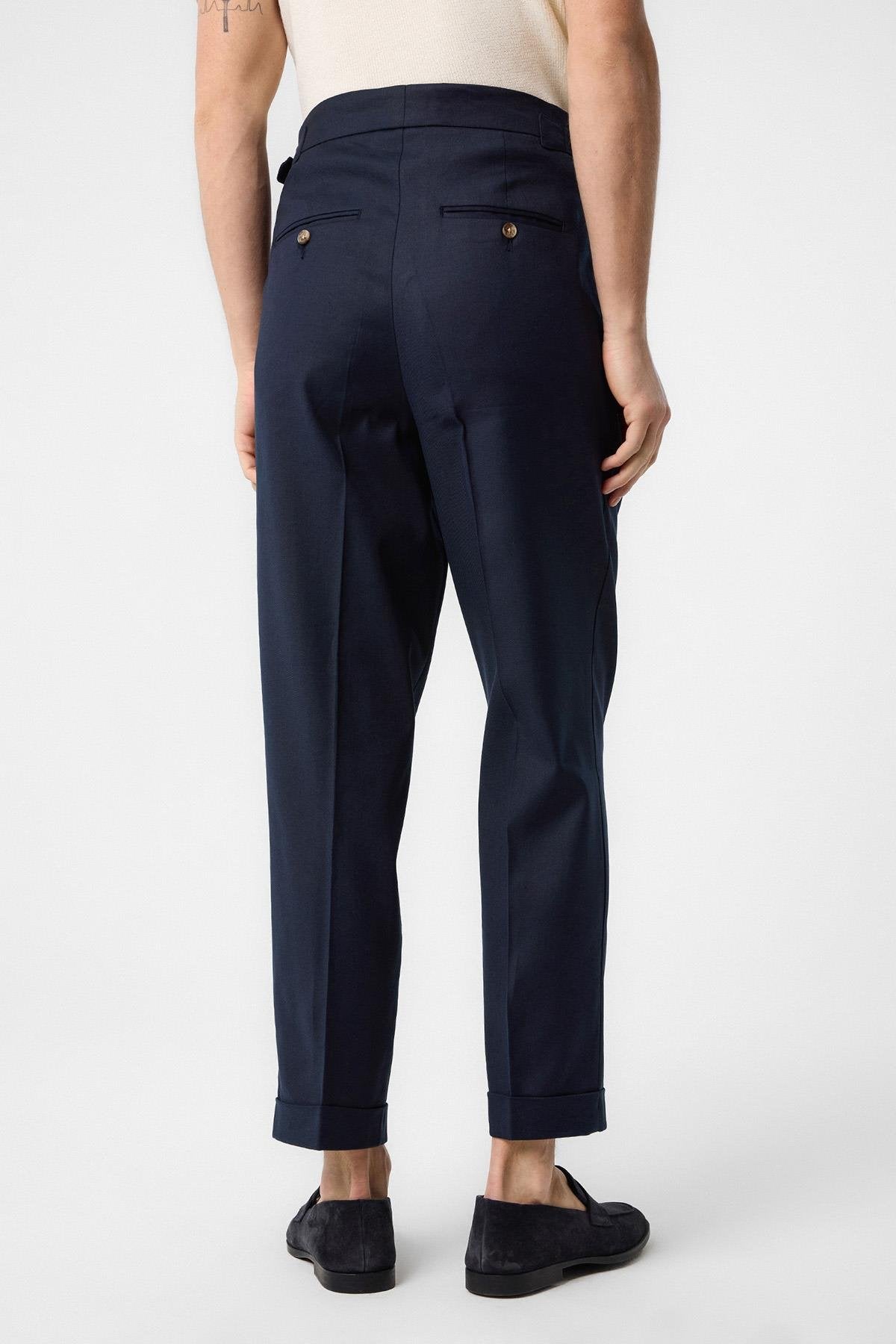 Antioch-Lacivert İtalyan Kesim Yüksek Bel Erkek Pantolon-Kumaş Pantolon-4-Milagron.com