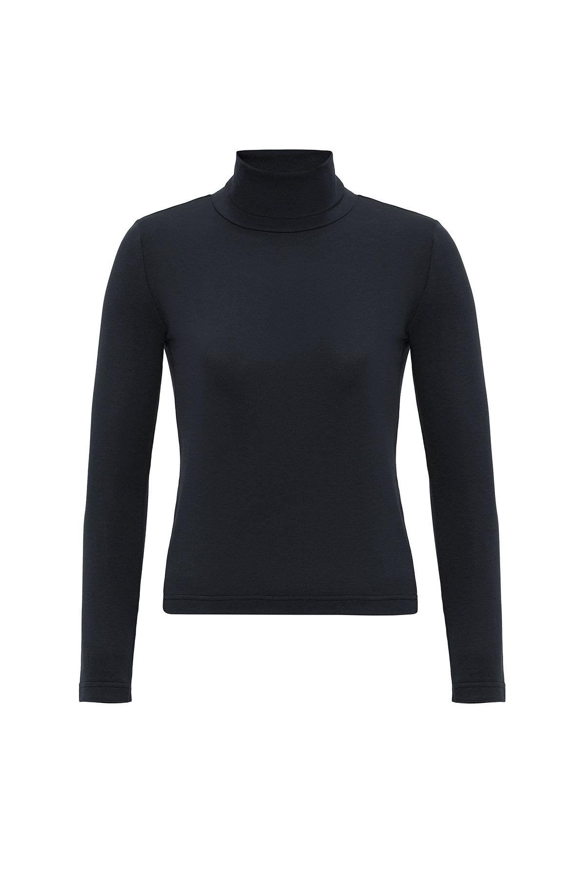 Antioch-Lacivert Kadın Boğazlı Triko Kazak-Kazak & Triko-7-Milagron.com