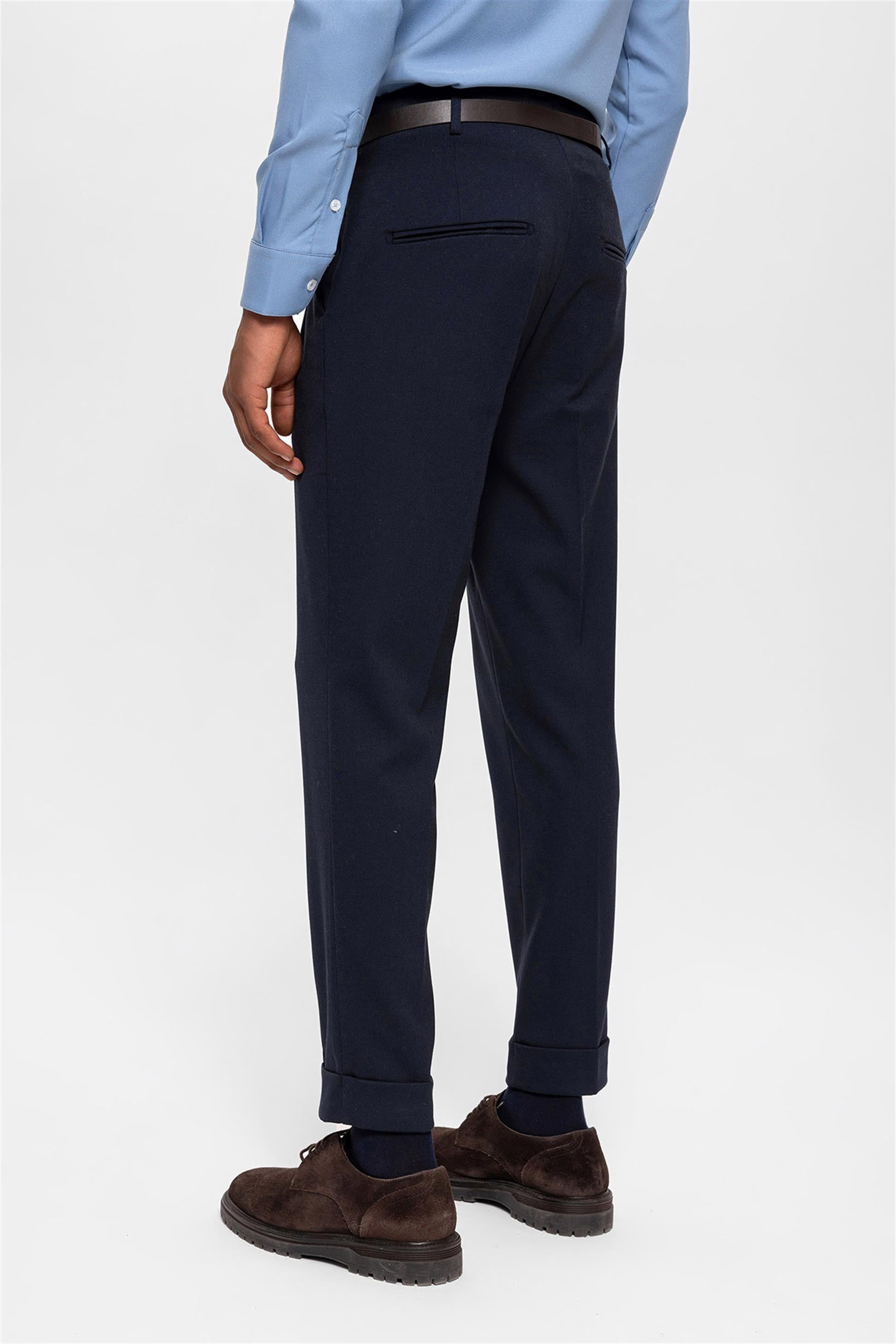 Antioch-Lacivert Kemerli Double Paça Pantolon-Pantolon-8-Milagron.com