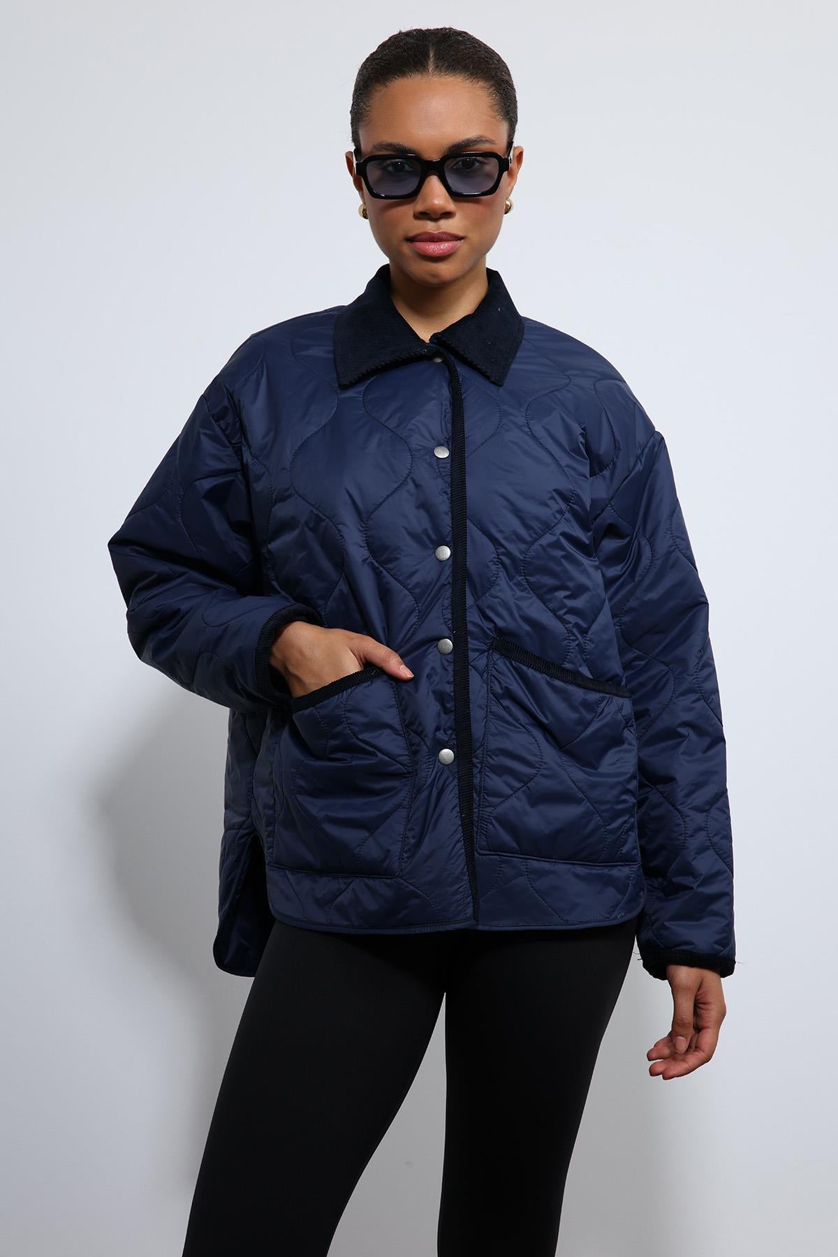 Antioch-Lacivert Kontrast Yaka Desenli Mont-Mont-4-Milagron.com