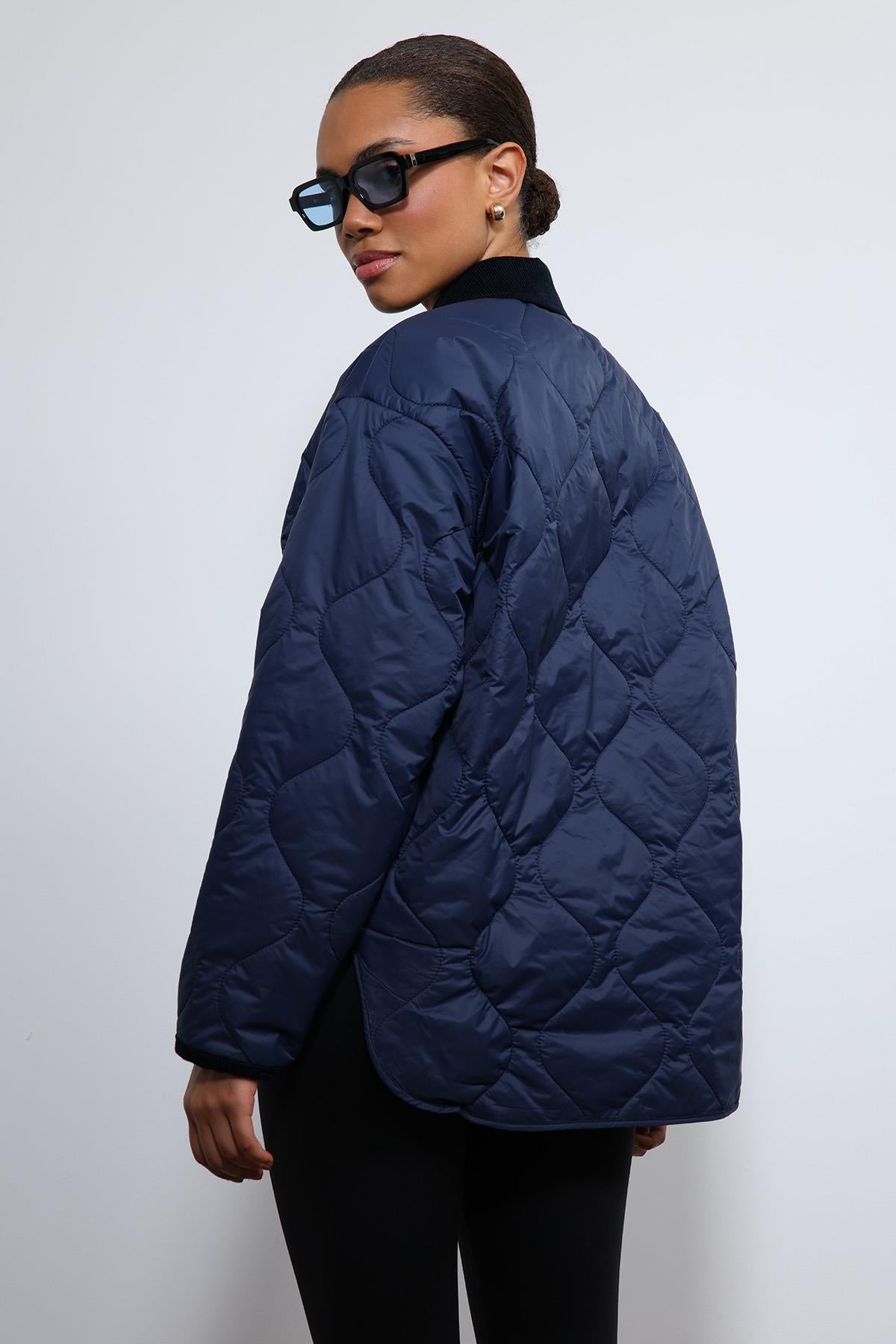 Antioch-Lacivert Kontrast Yaka Desenli Mont-Mont-6-Milagron.com