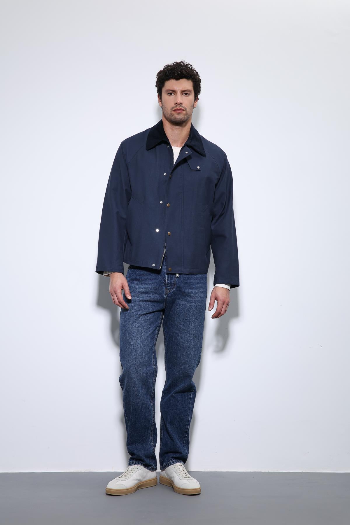Antioch-Lacivert Kontrast Yaka Erkek Ceket-Ceket-1-Milagron.com