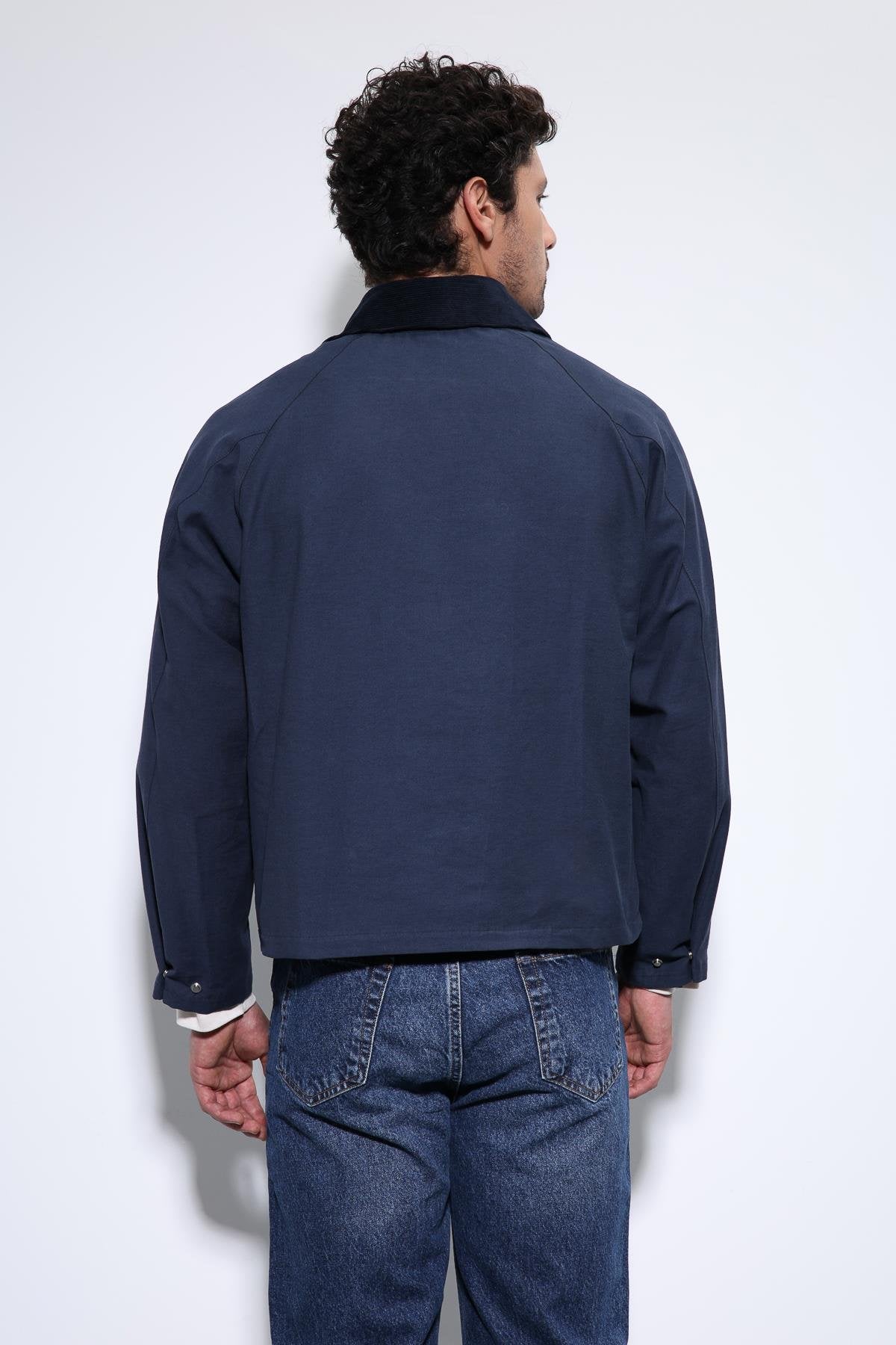 Antioch-Lacivert Kontrast Yaka Erkek Ceket-Ceket-5-Milagron.com