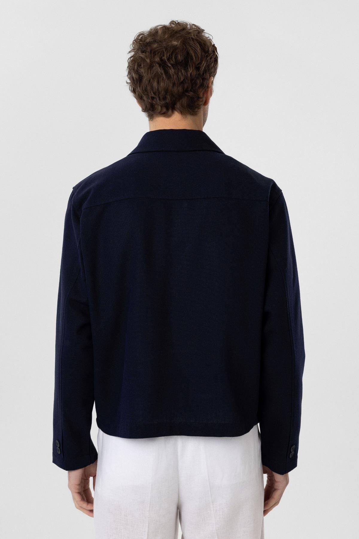 Antioch-Lacivert Mevsimlik Relax Fit Erkek Mont-Mont-5-Milagron.com