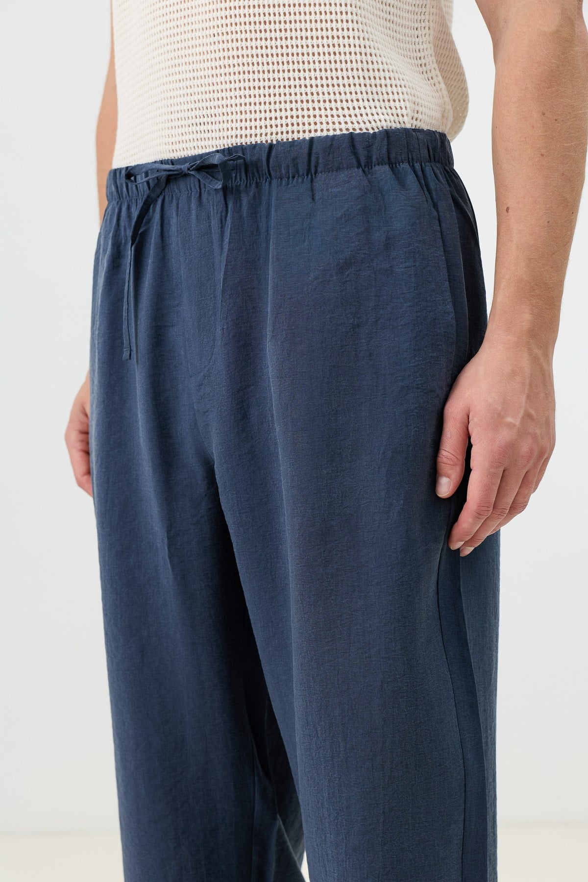 Antioch Lacivert Modal Karışımlı Relaxed Erkek Pantolon