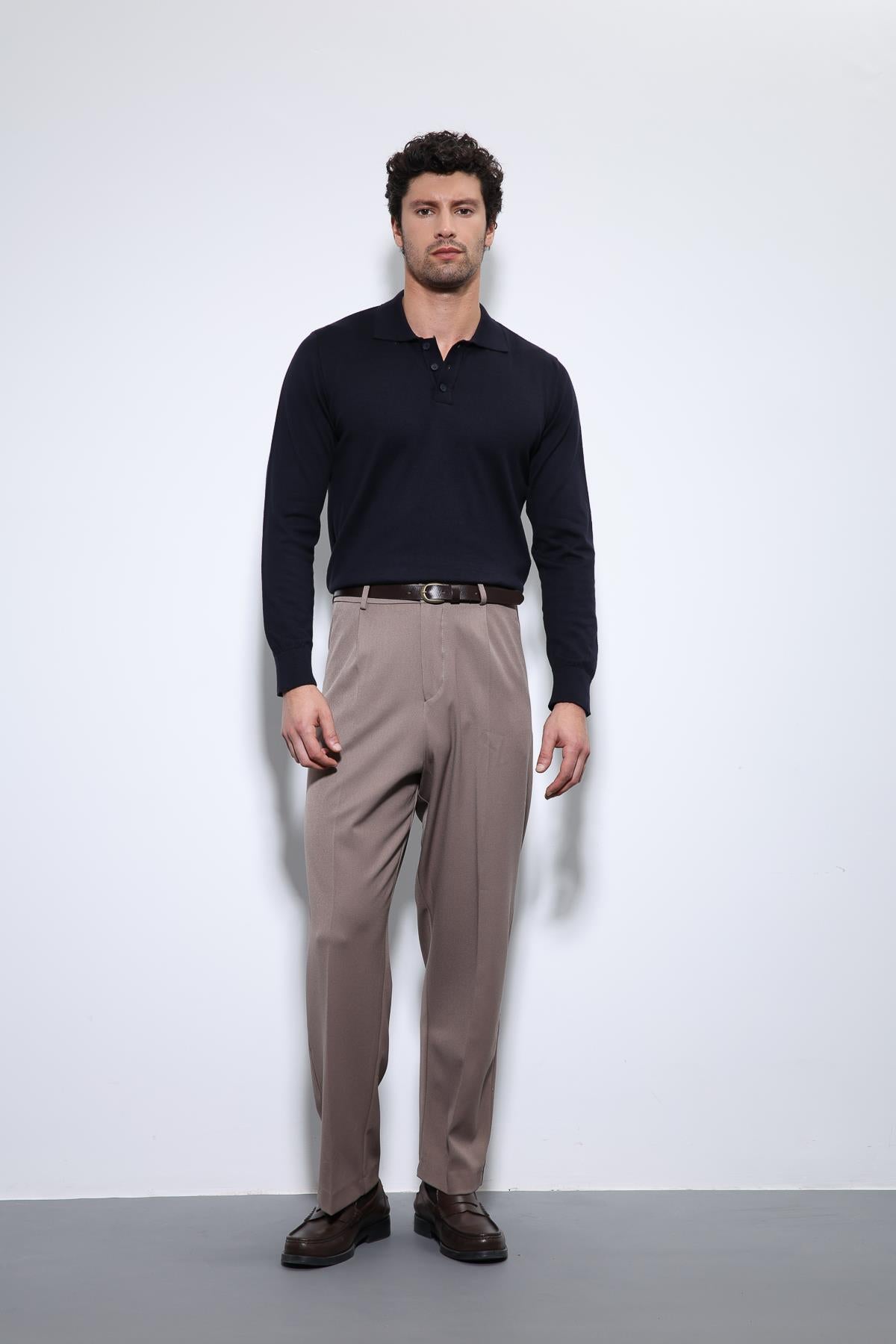 Antioch-Lacivert Polo Yaka Erkek Kazak-Kazak-1-Milagron.com