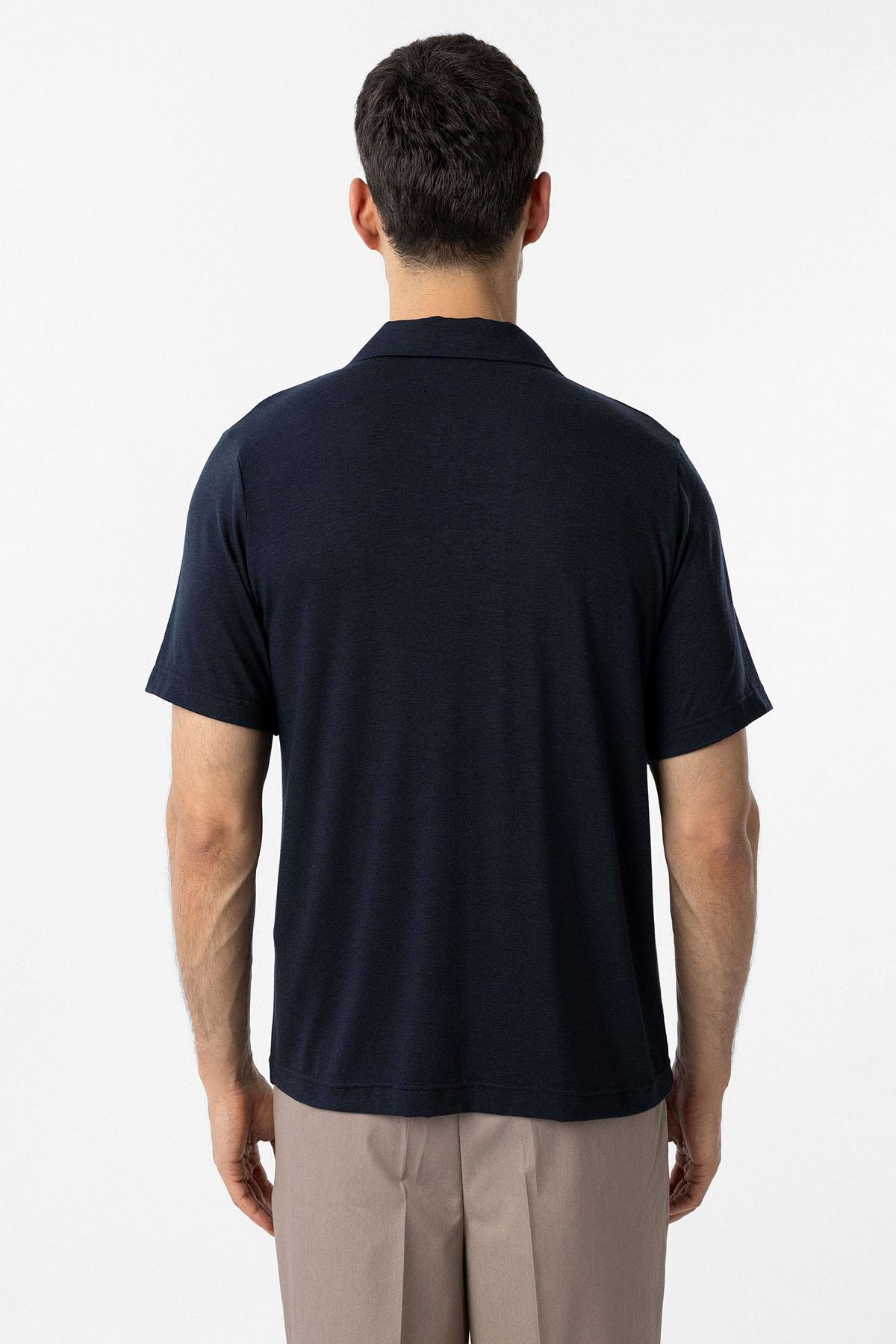 Antioch-Lacivert Regular Fit Polo Yaka Erkek T Shirt-T-Shirts-5-Milagron.com