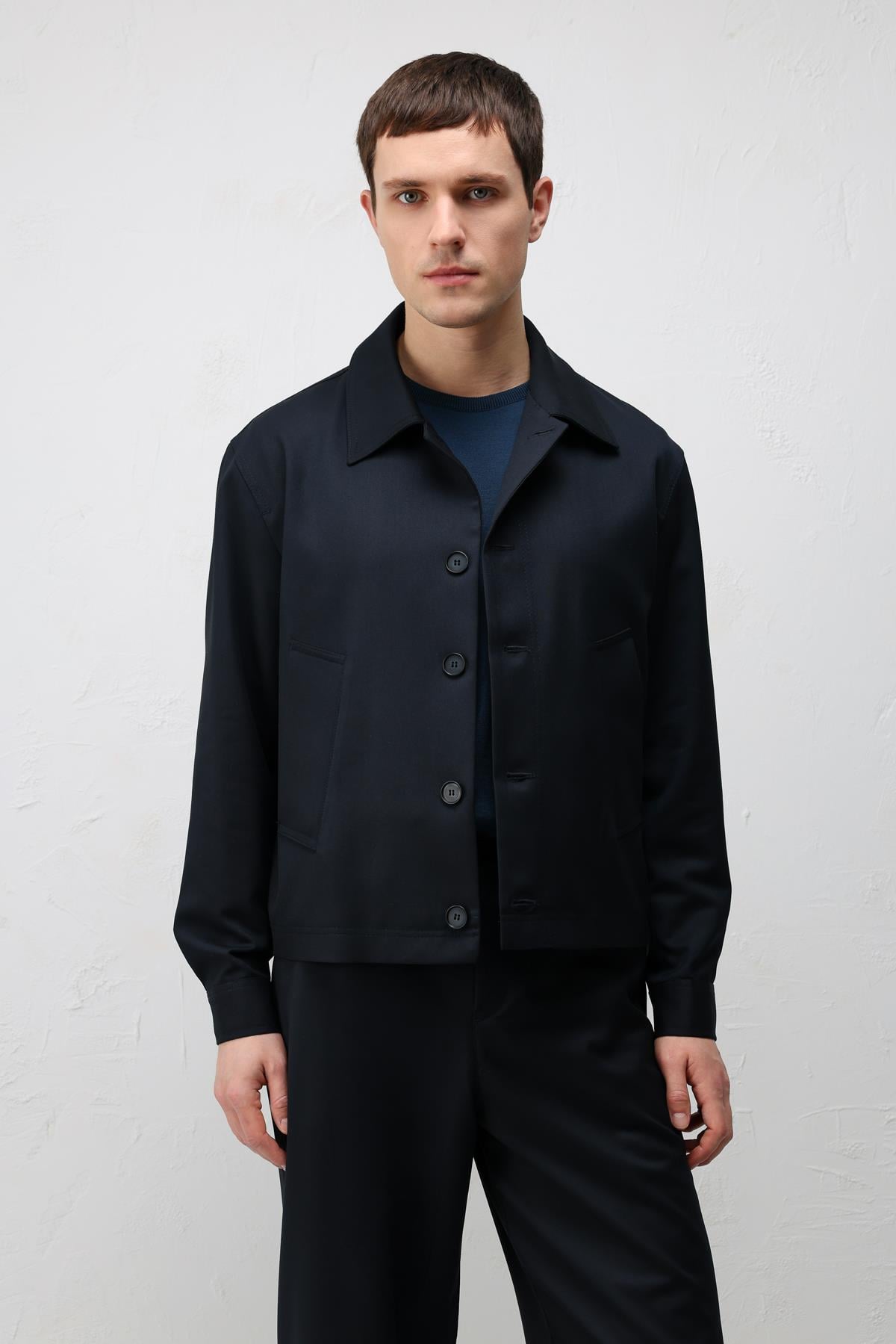 Antioch Lacivert Relaxed Fit Baharlık Erkek Mont