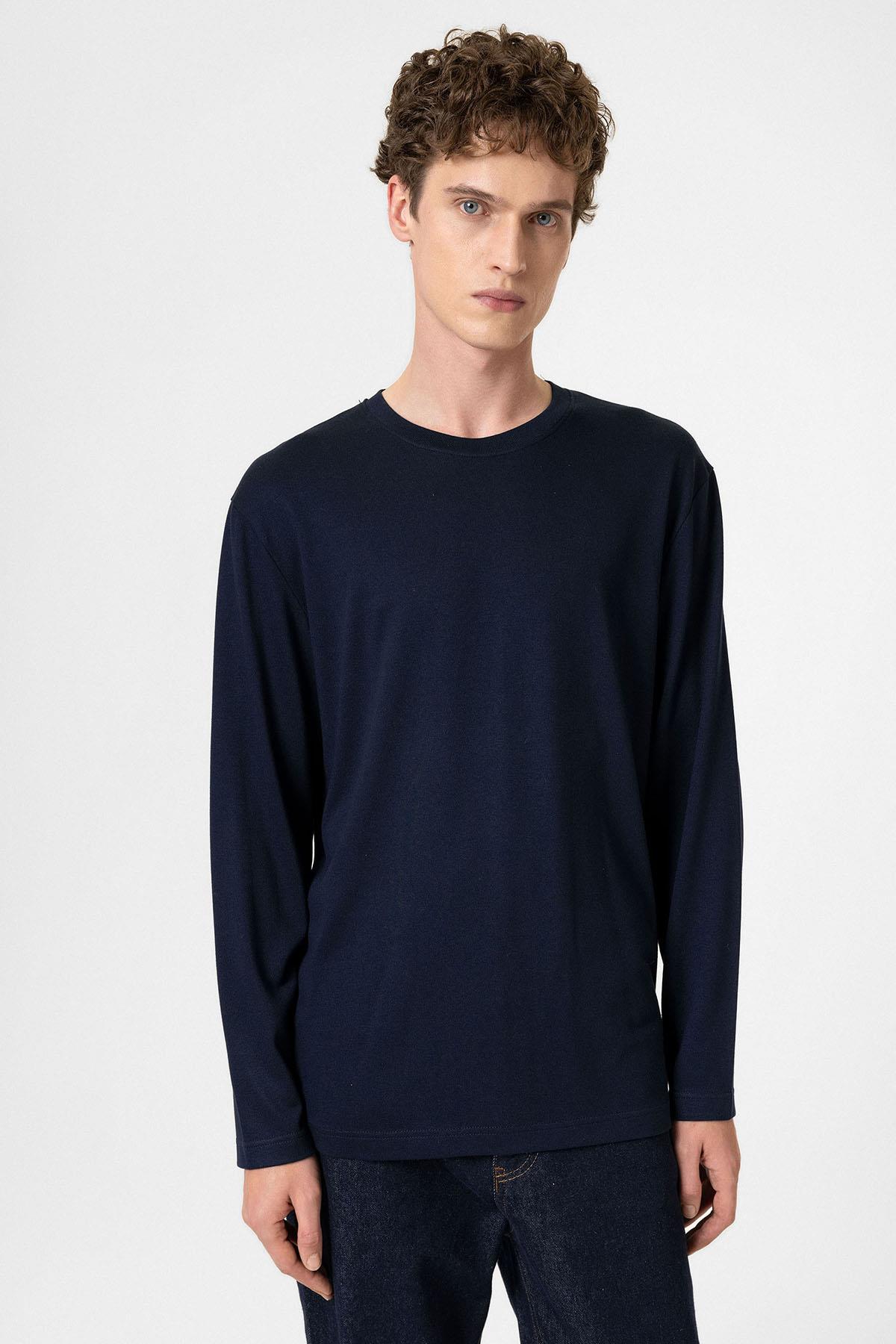 Antioch-Lacivert Relaxed Fit Basic Erkek T Shirt-T-Shirts-2-Milagron.com