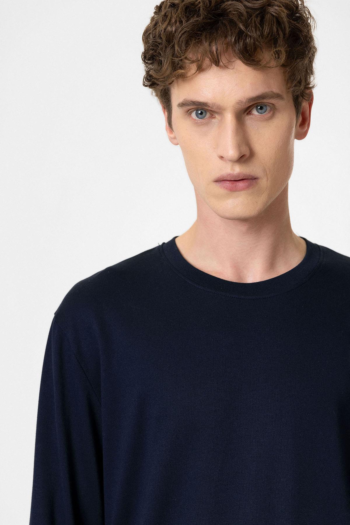 Antioch-Lacivert Relaxed Fit Basic Erkek T Shirt-T-Shirts-4-Milagron.com