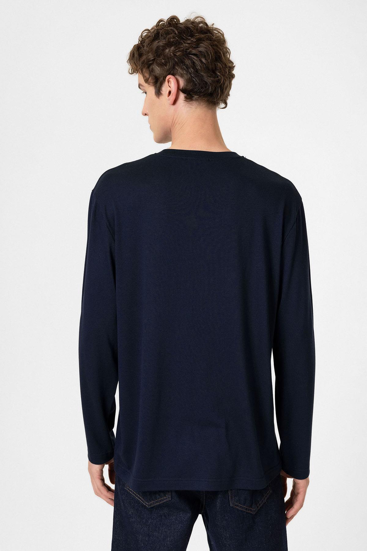 Antioch-Lacivert Relaxed Fit Basic Erkek T Shirt-T-Shirts-5-Milagron.com