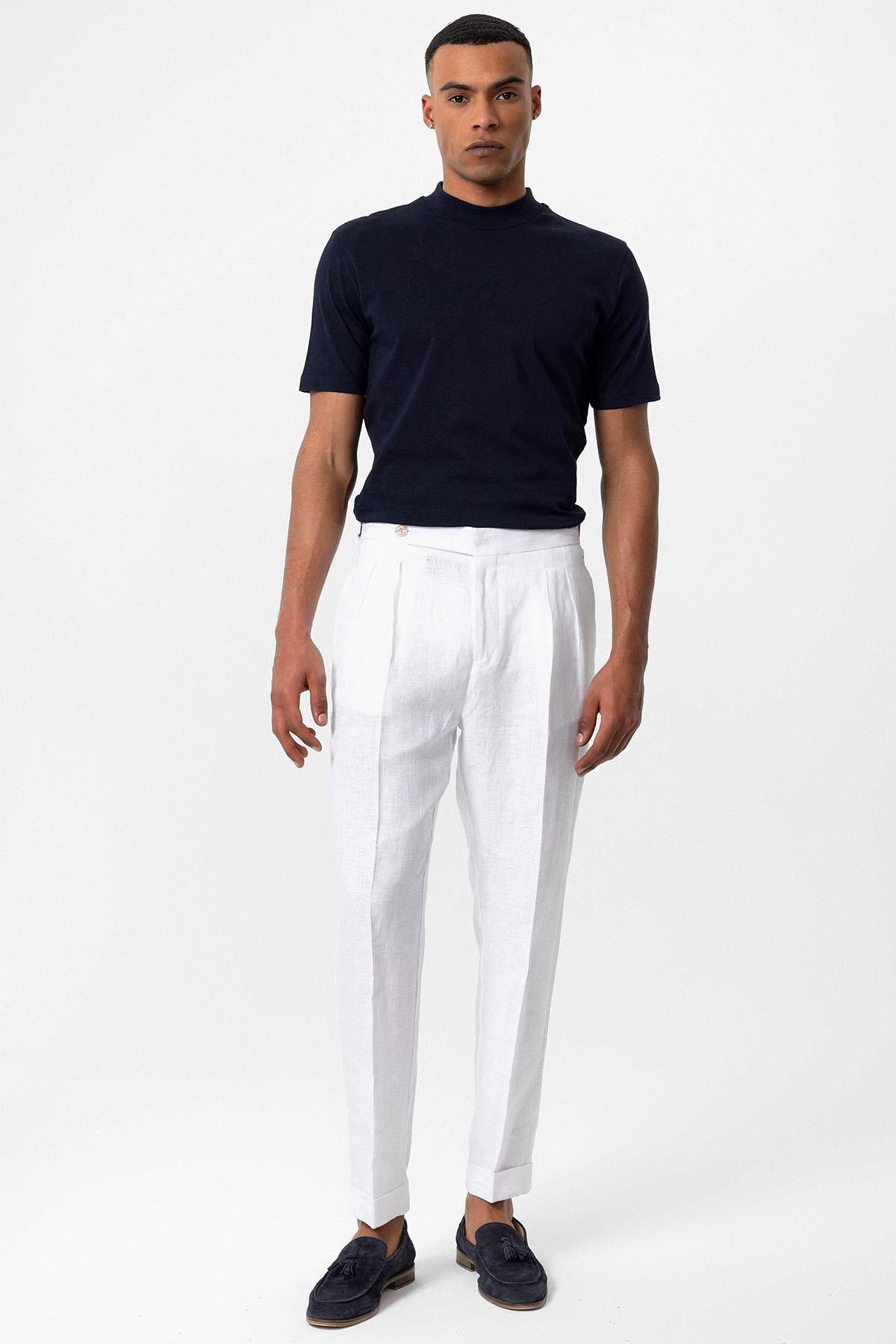 Antioch-Lacivert Slim Fit Basic T Shirt-T-Shirts-2-Milagron.com