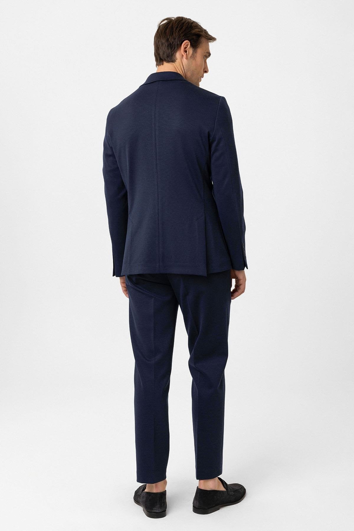 Antioch-Lacivert Slim Fit Comfort Erkek Takım-Takım Elbise-6-Milagron.com