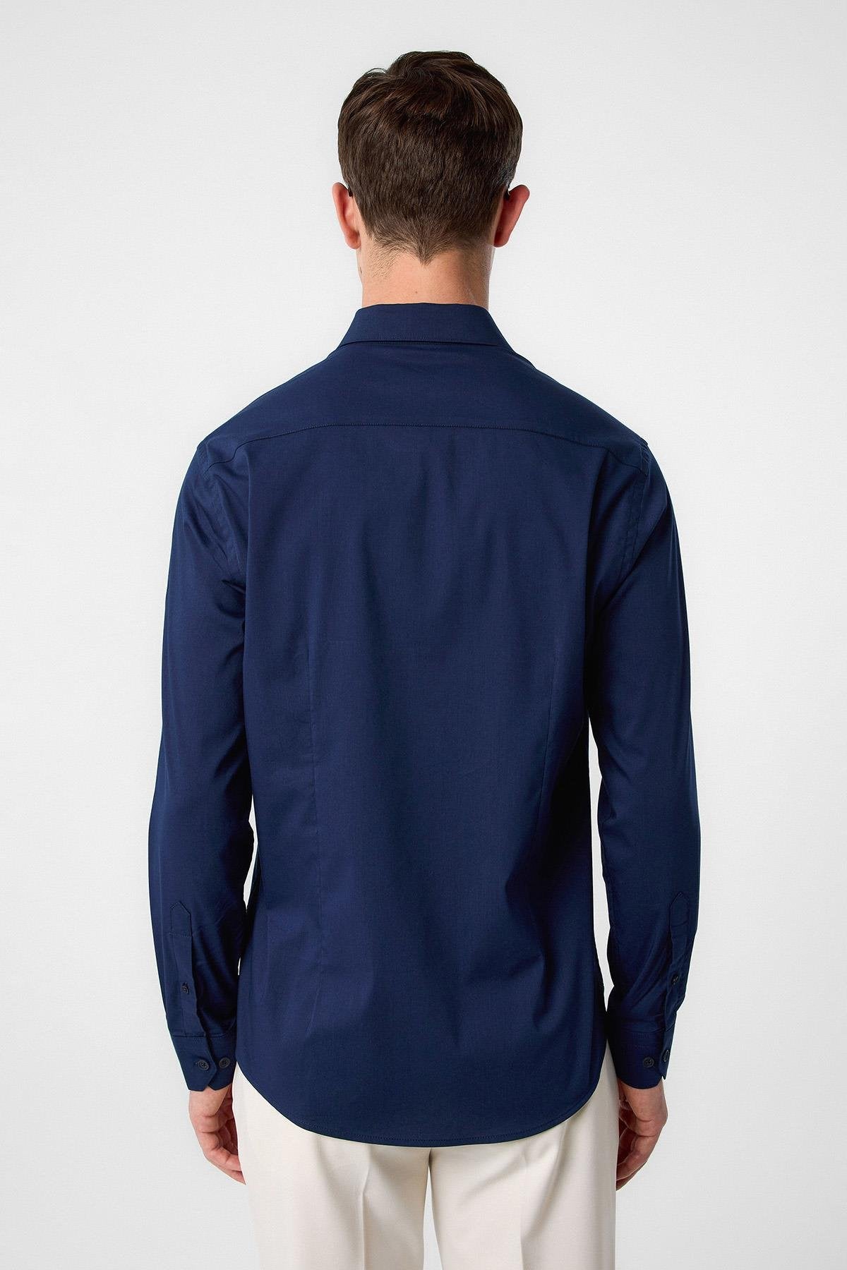 Antioch-Lacivert Slim Fit Erkek Gömlek-Gömlek-6-Milagron.com