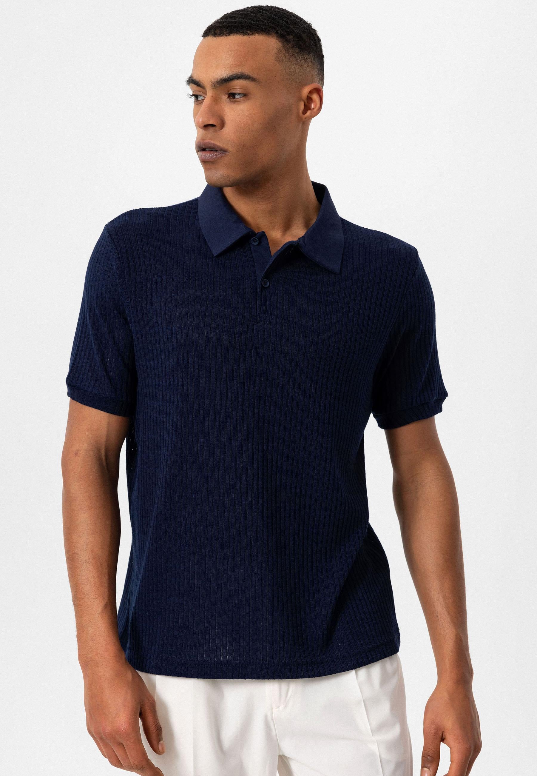 Antioch-Lacivert Slim Fit Polo Yaka Erkek T Shirt-T-Shirts-4-Milagron.com