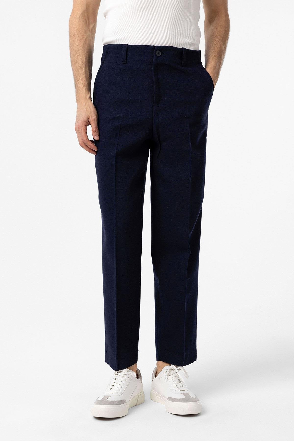 Antioch-Lacivert Straight Fit Erkek Pantolon-Kumaş Pantolon-1-Milagron.com