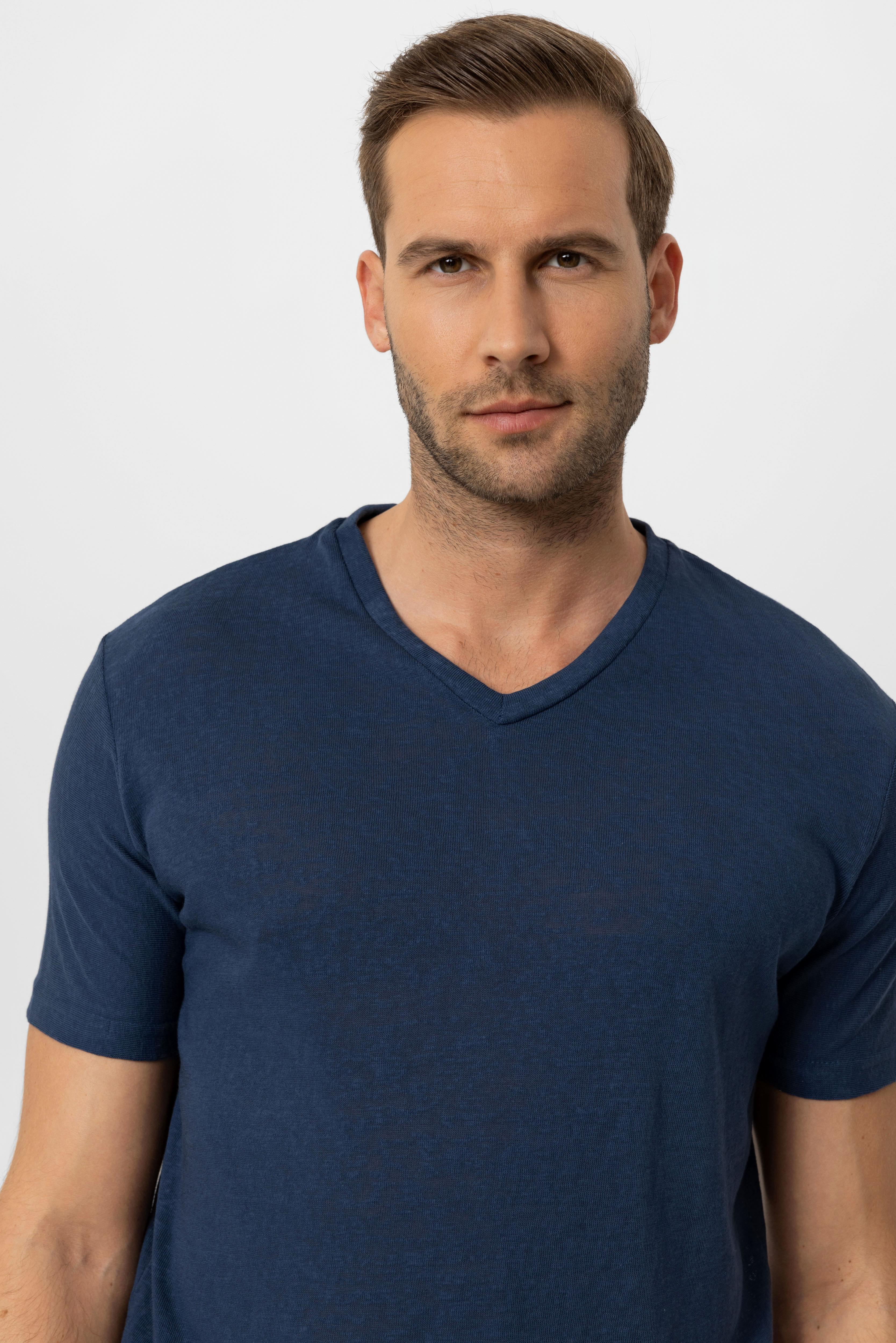 Antioch-Lacivert V Yaka Basic Erkek T Shirt-T-Shirts-4-Milagron.com